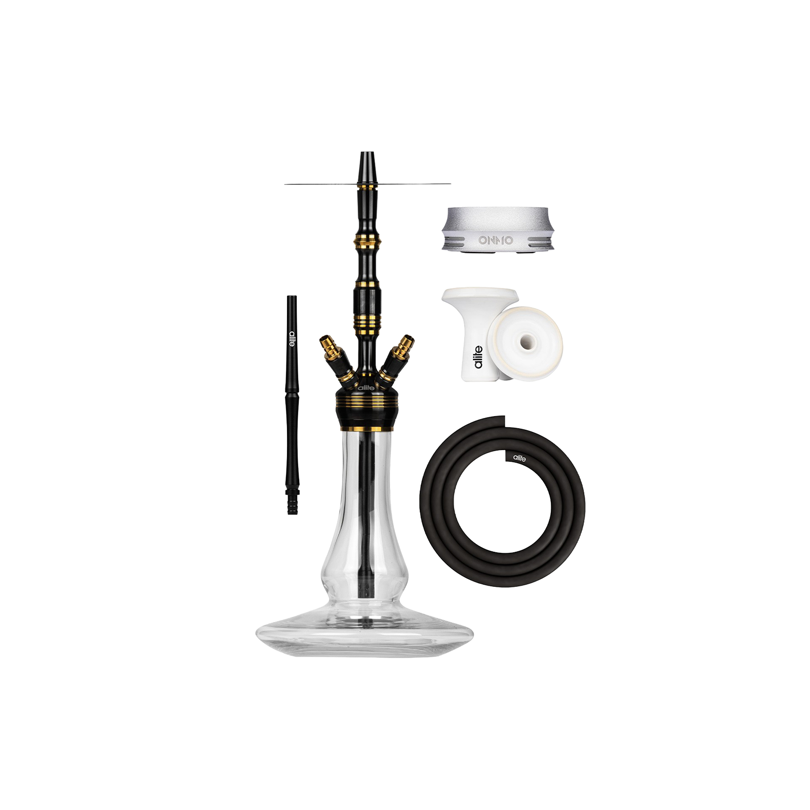Alite Bash Squad Schwarz Gold Wasserpfeife – Hochwertig & Modern 1
