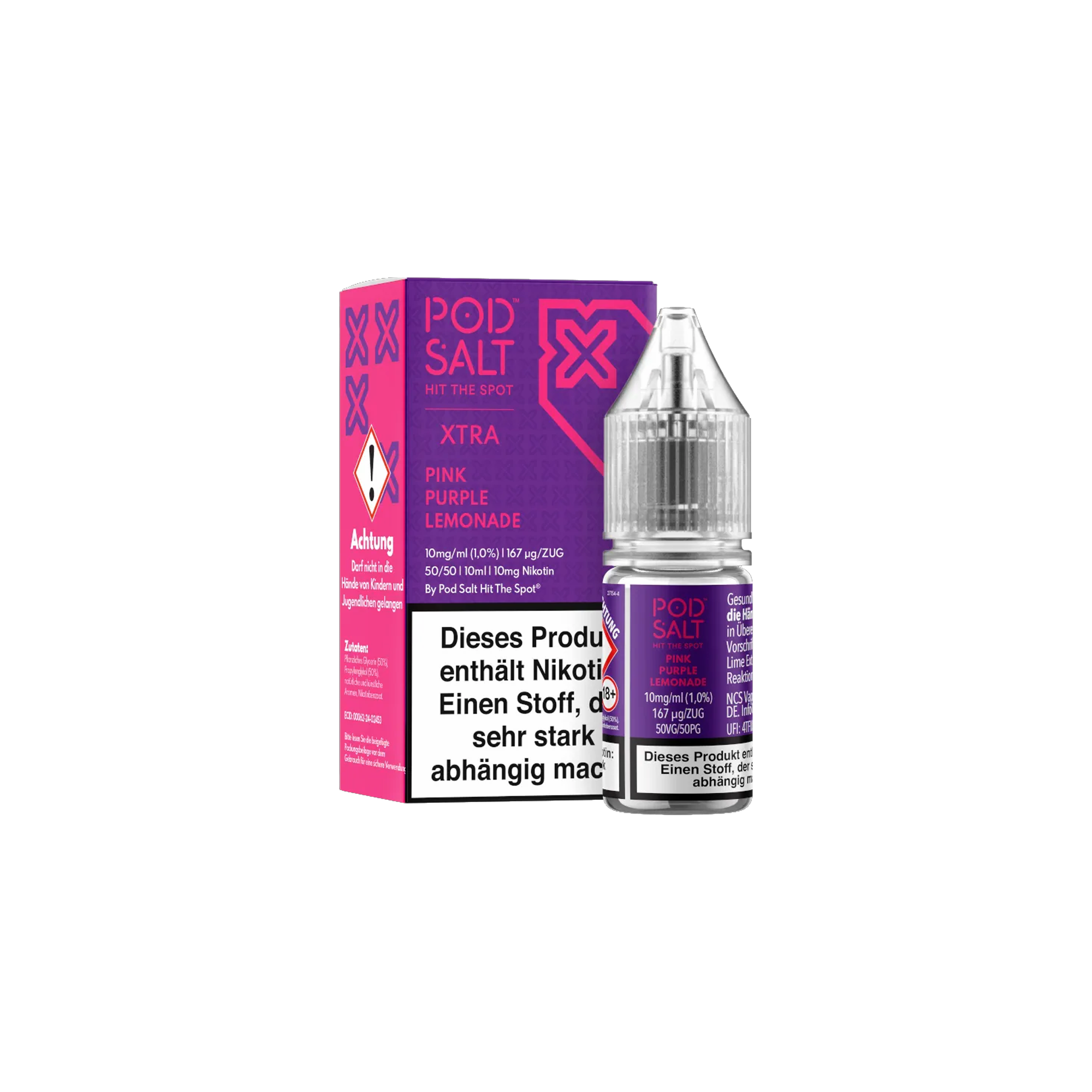 Pod Salt Xtra Nikotinsalz E-Liquid Pink Purple Lemonade 10 ml mit 10 mg g&uuml;nstig bestellen 2