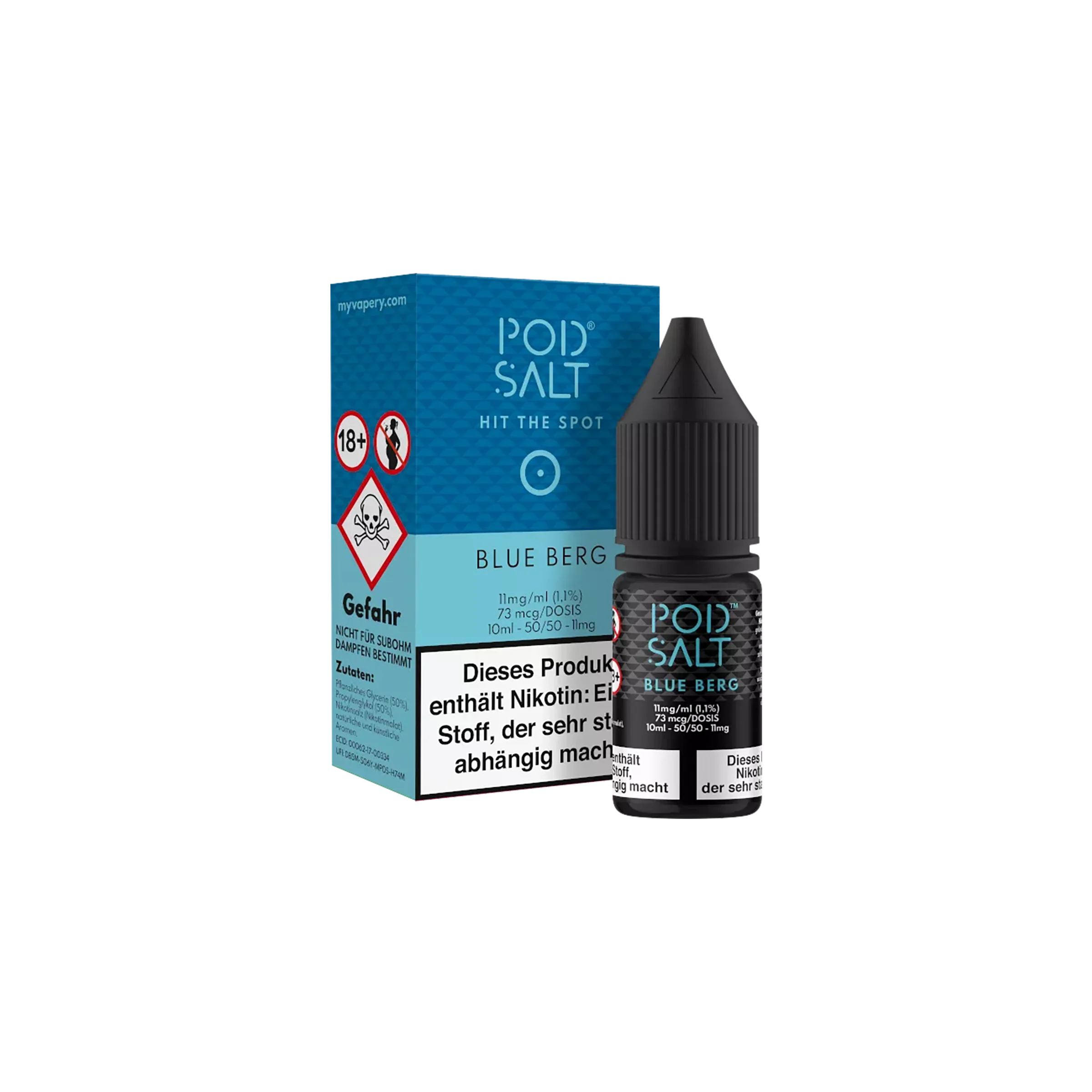 Pod Salt Liquid Blue Berg 10ml 11 mg  Nikotinsalz