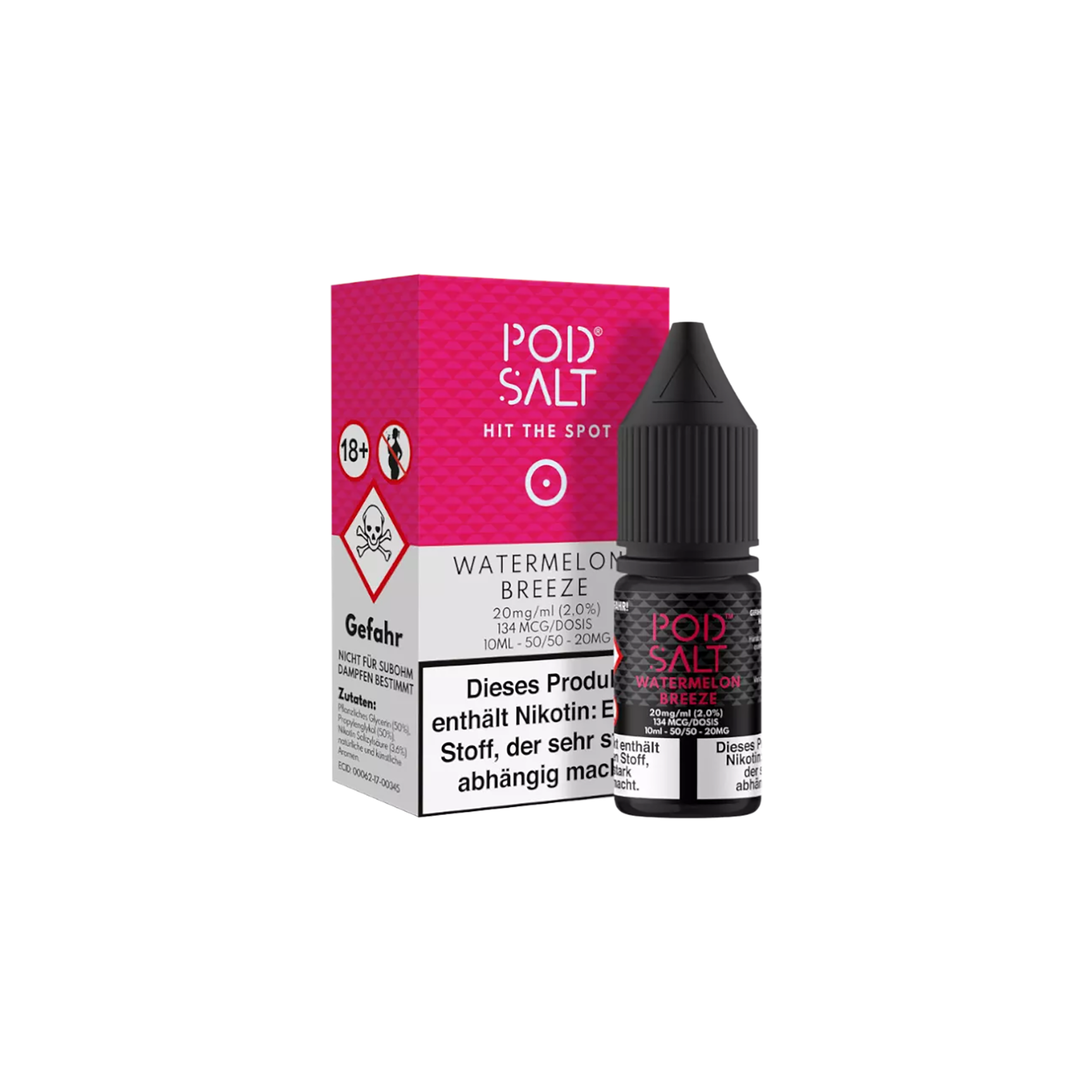 Pod Salt - E-Liquid - NicSalt - Watermelon Breeze - 10 ml - 20 mg
