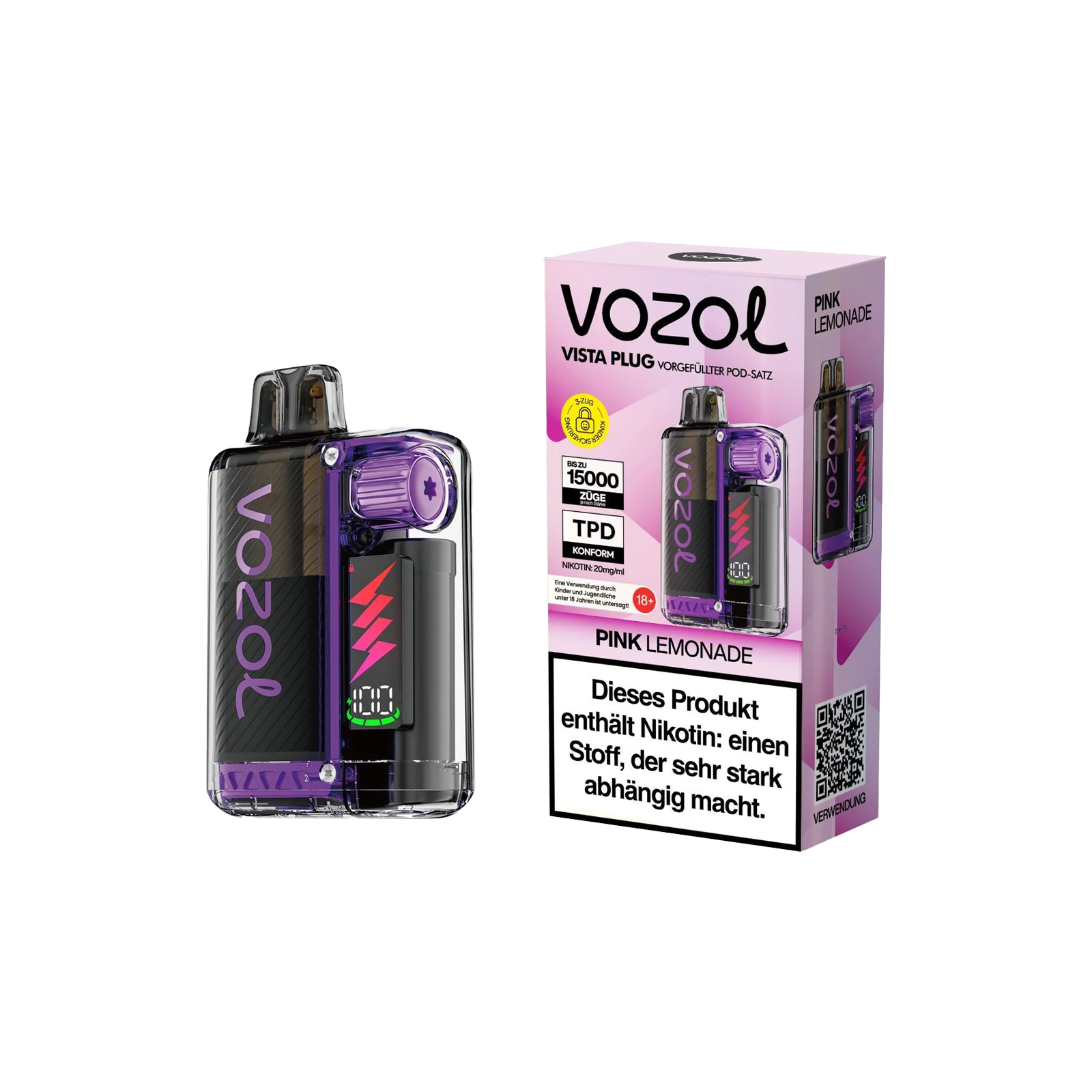 Vozol Vista Plug Starterkit Pink Lemonade – 15000 Züge -1