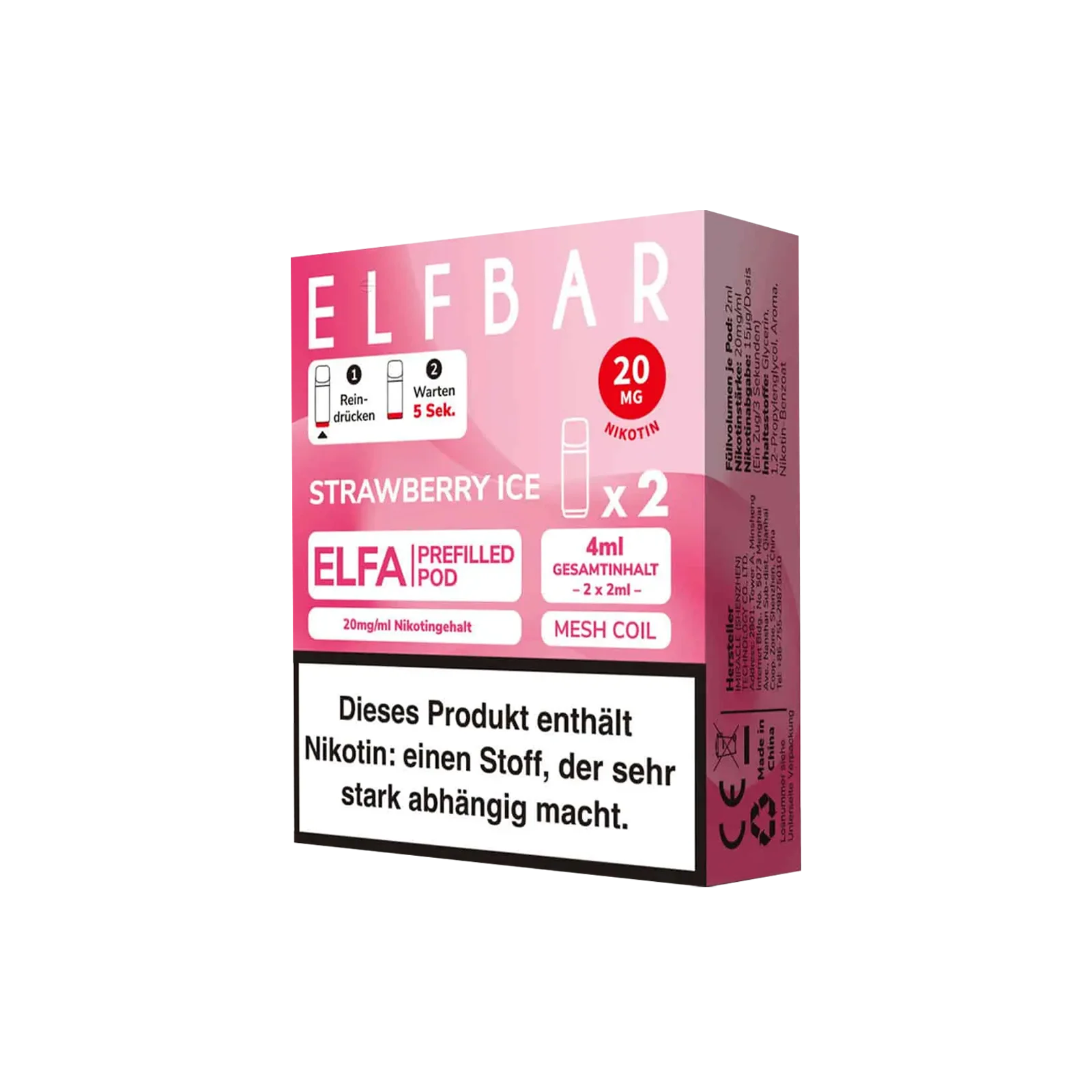 Elf Bar - ELFA - Prefilled Pod - Strawberry Ice 2
