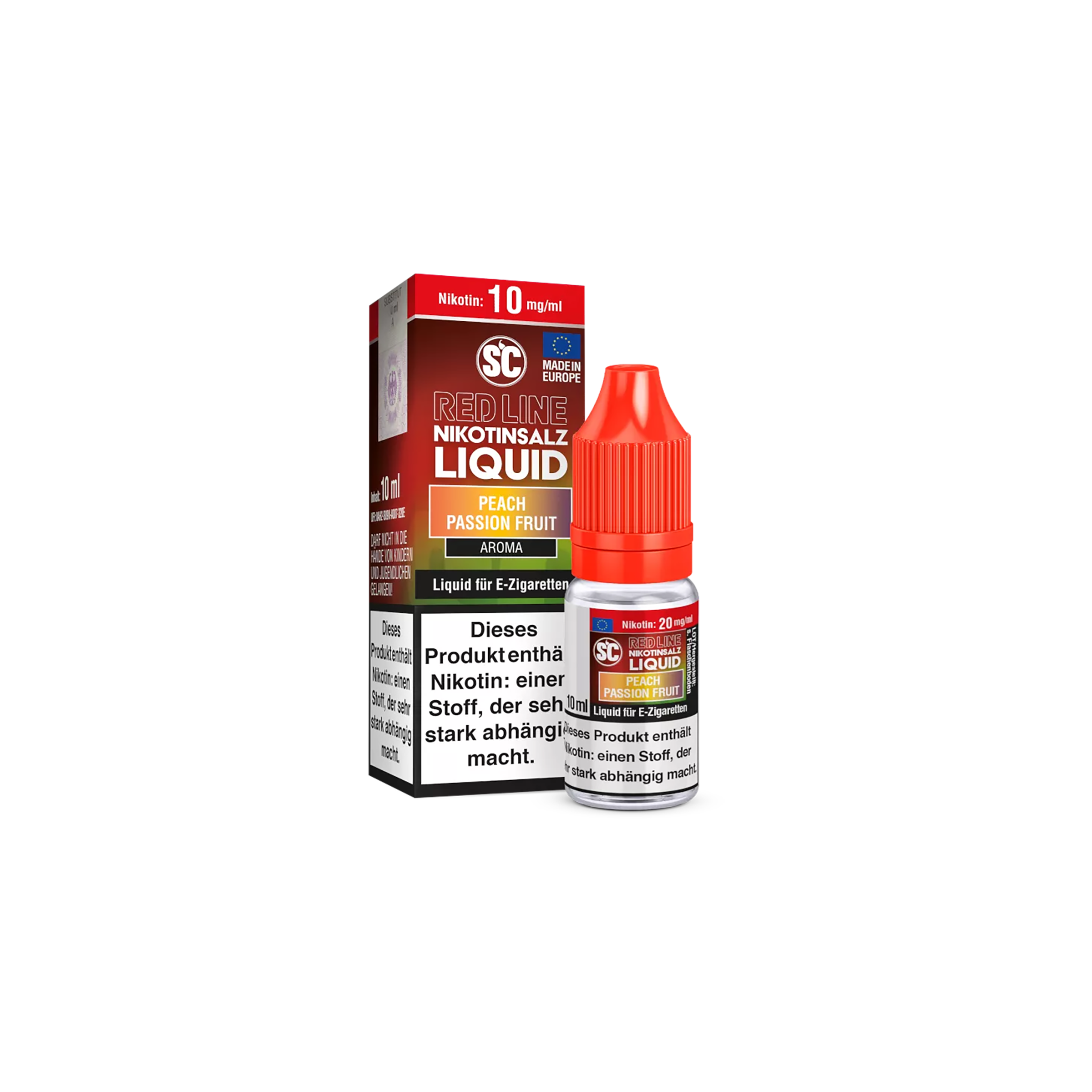 SC Red Line Peach Passion Fruit 10ml 10mg Liquid Nikotinsalz