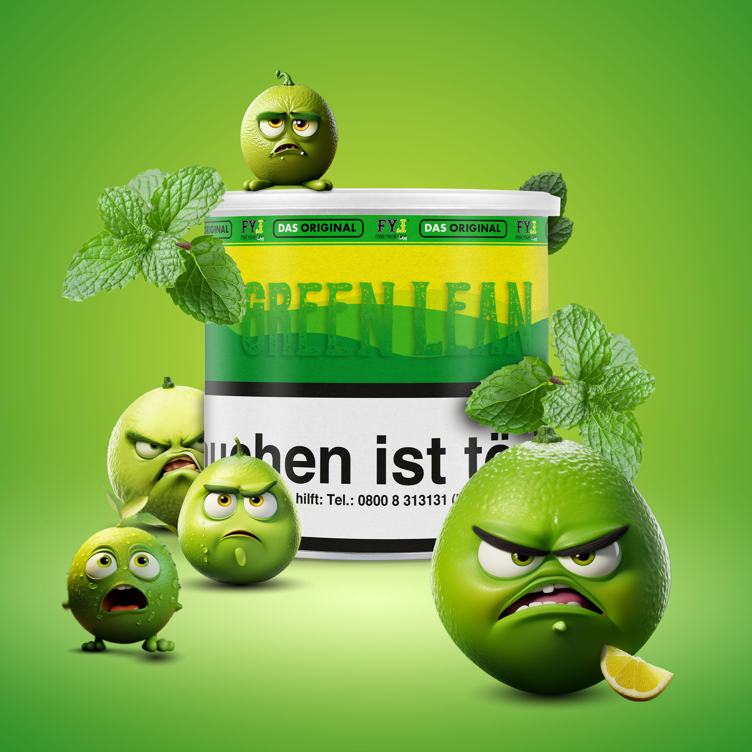 Fog Your Law - Dry Base mit Aroma - Green Lea  - 70 g - 2 Komponenten L&ouml;sung Tabak - mit versteuertem Glycerin 200 g Mischen