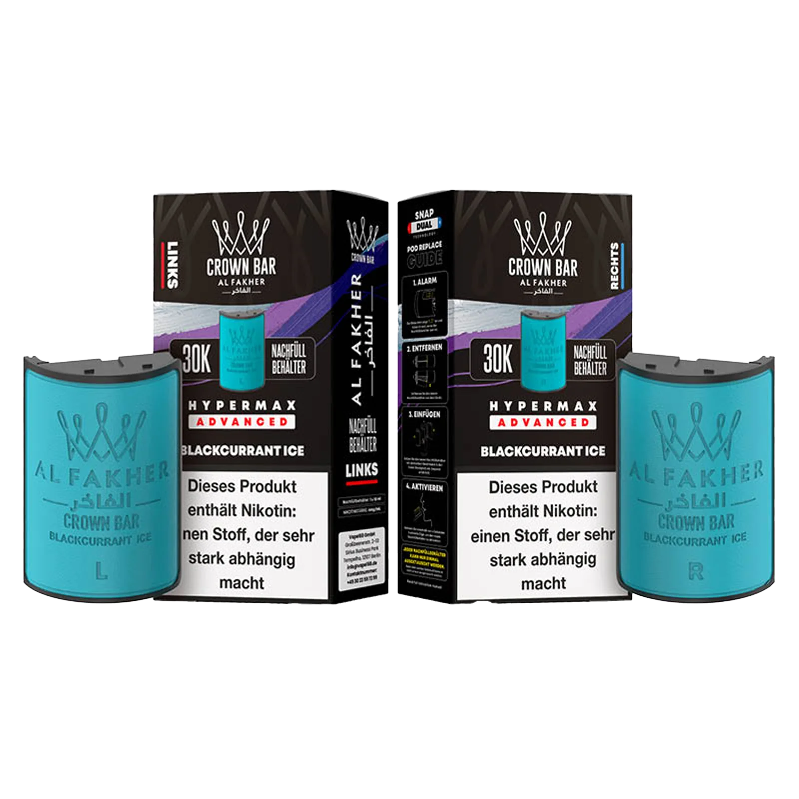 Al Fakher - Crown Bar - Hypermax - Advanced - 30K - Blackcurrant Ice 3