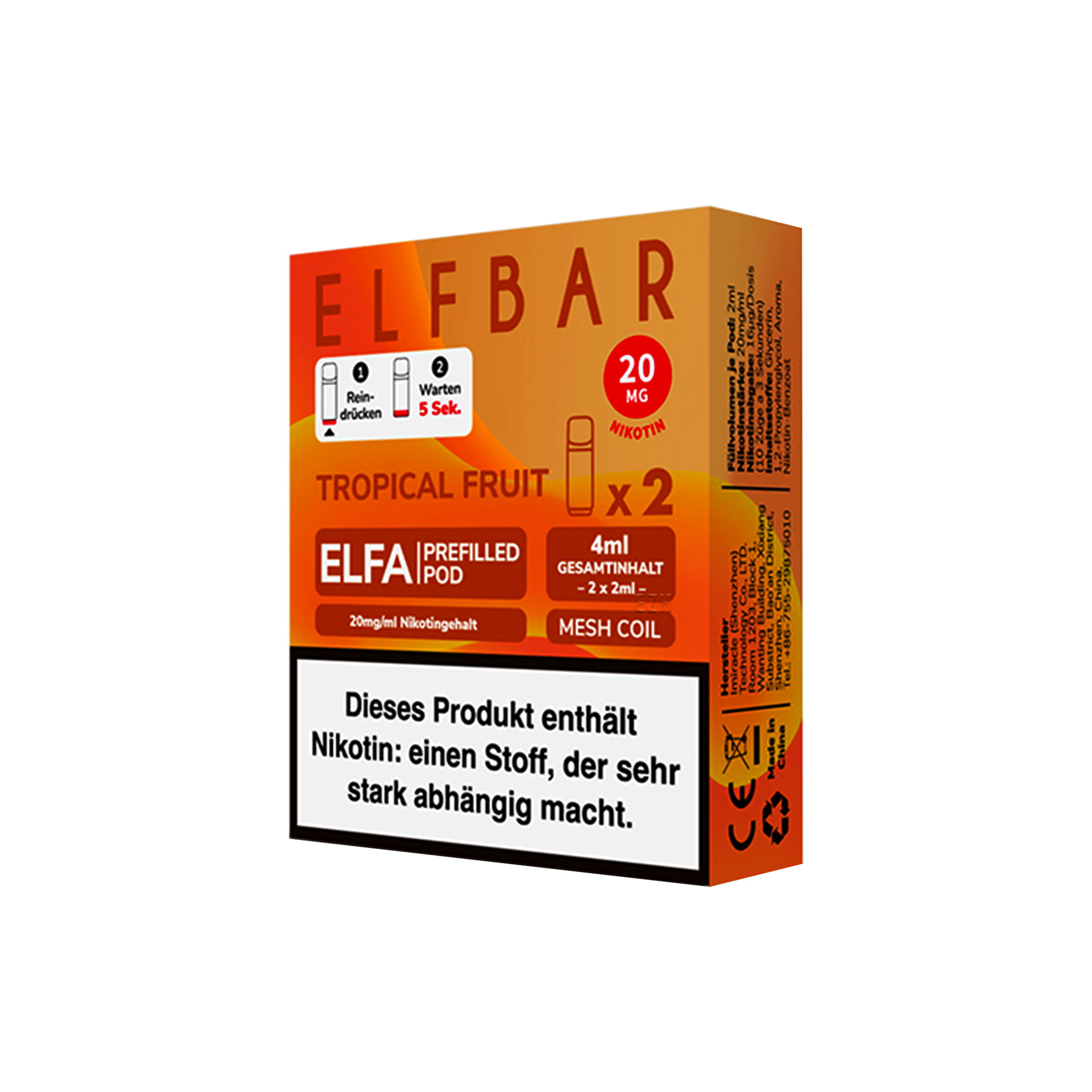 Elf Bar ELFA CP Prefilled Pod Tropical Fruit | Neue Liquid Sorten