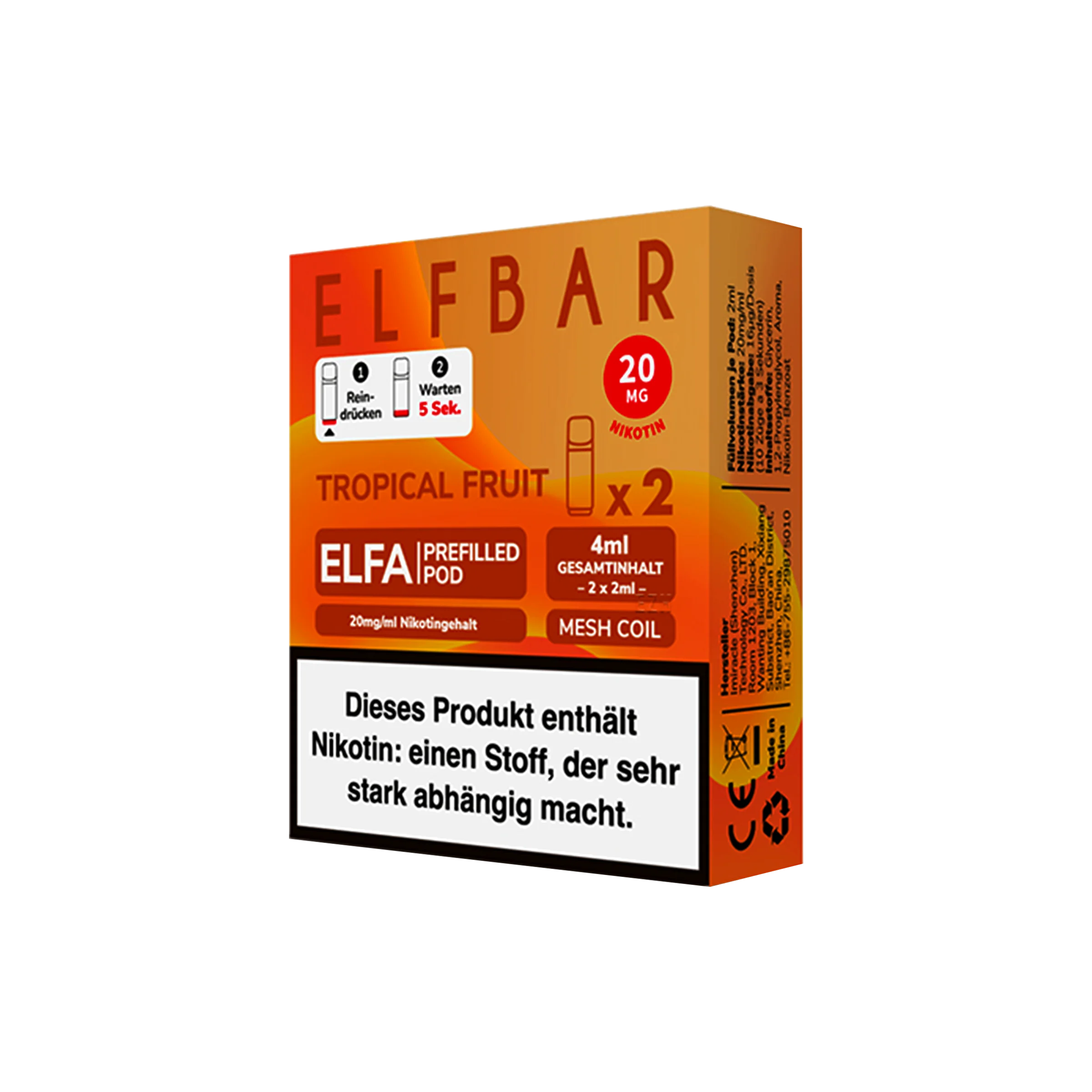 Elf Bar ELFA CP Prefilled Pod Tropical Fruit | Neue Liquid Sorten