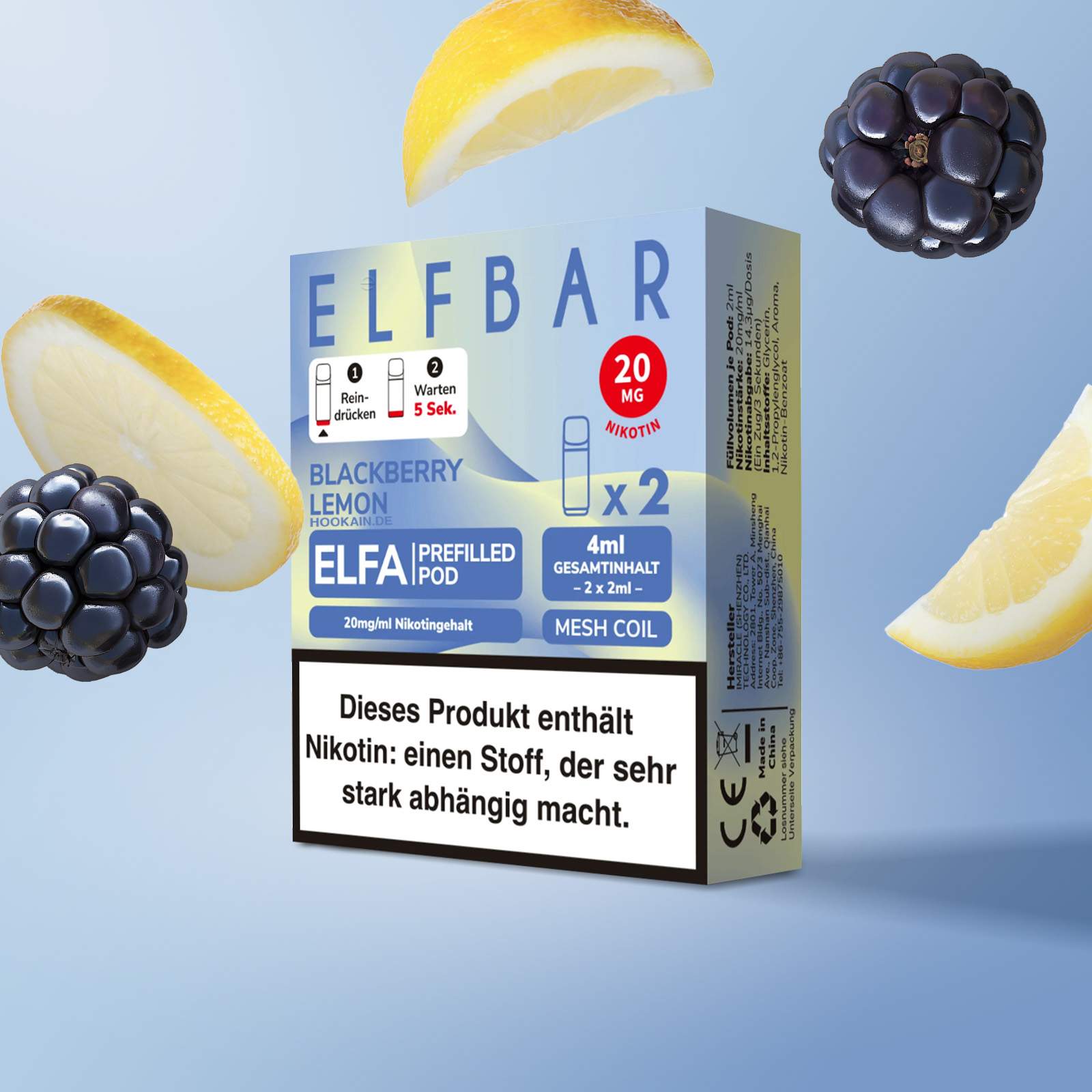 Elf Bar - ELFA - Prefilled Pod - Blackberry Lemon 1