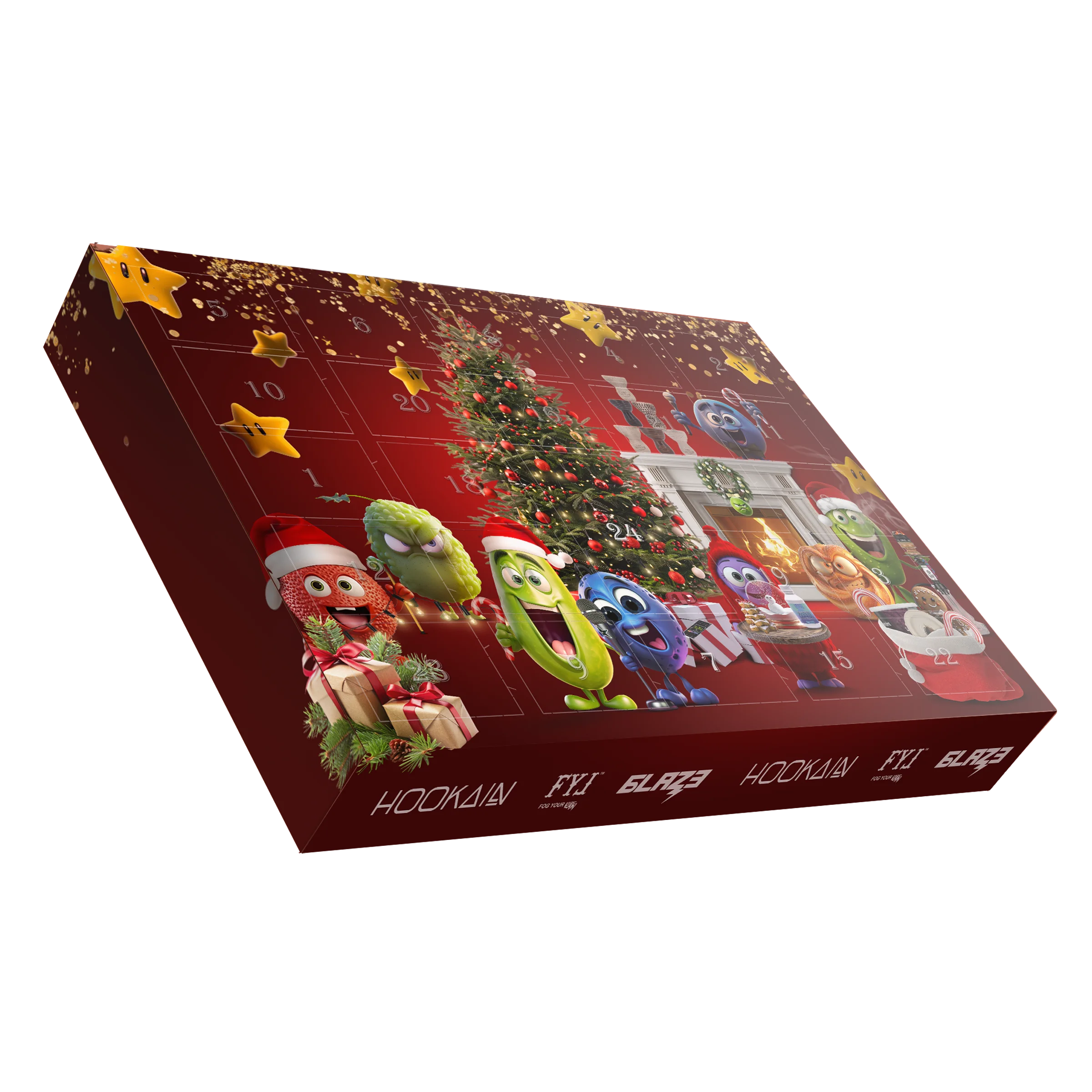 Handverpackte Shisha Tabakdosen in einem festlichen Design, präsentiert im HOOKAIN Adventskalender. Handverpackte Shisha Tabakdosen in einem festlichen Design, präsentiert im HOOKAIN Adventskalender.