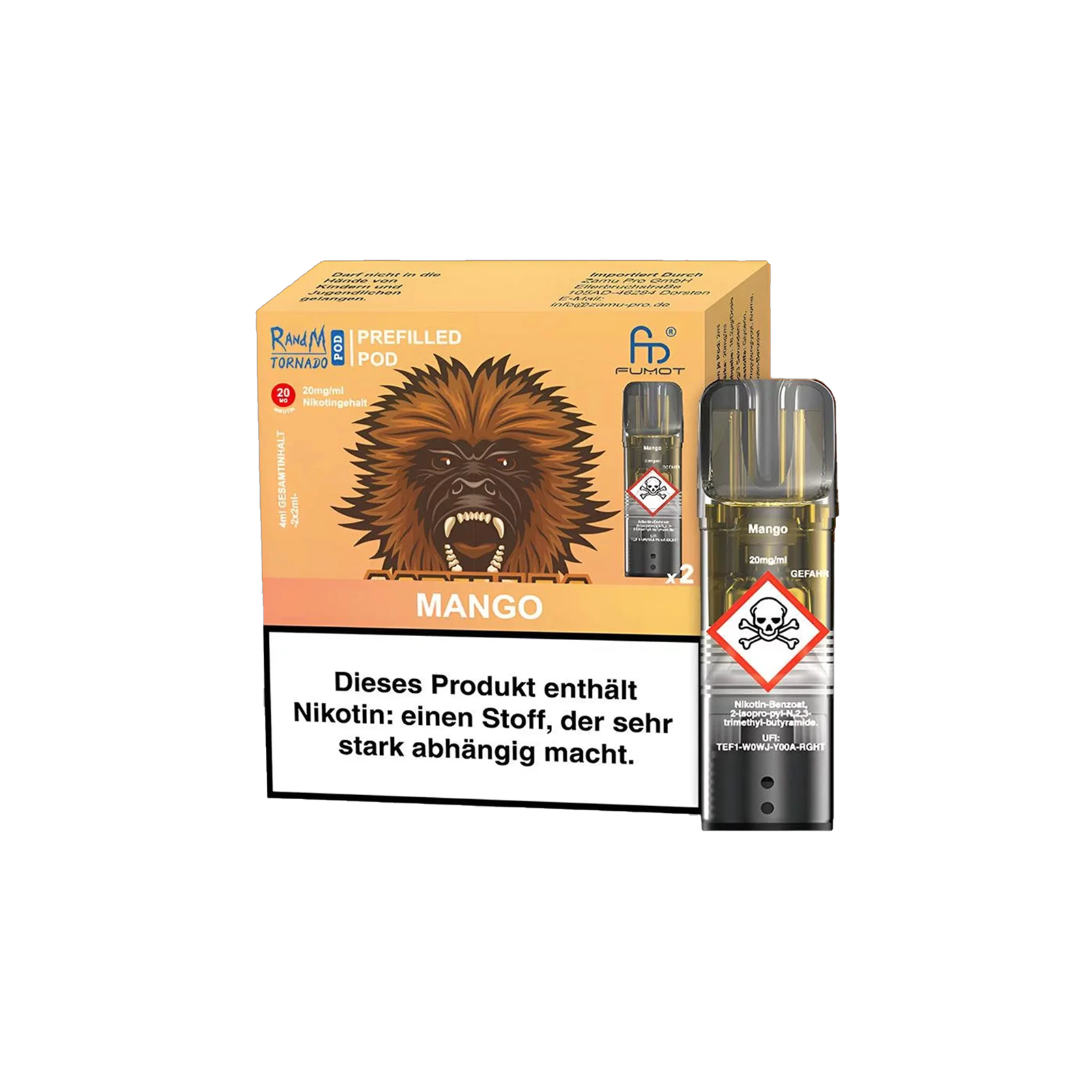 RandM  - Tornado Pods - Mango - 2-Pack - 20 mg - 2 ml