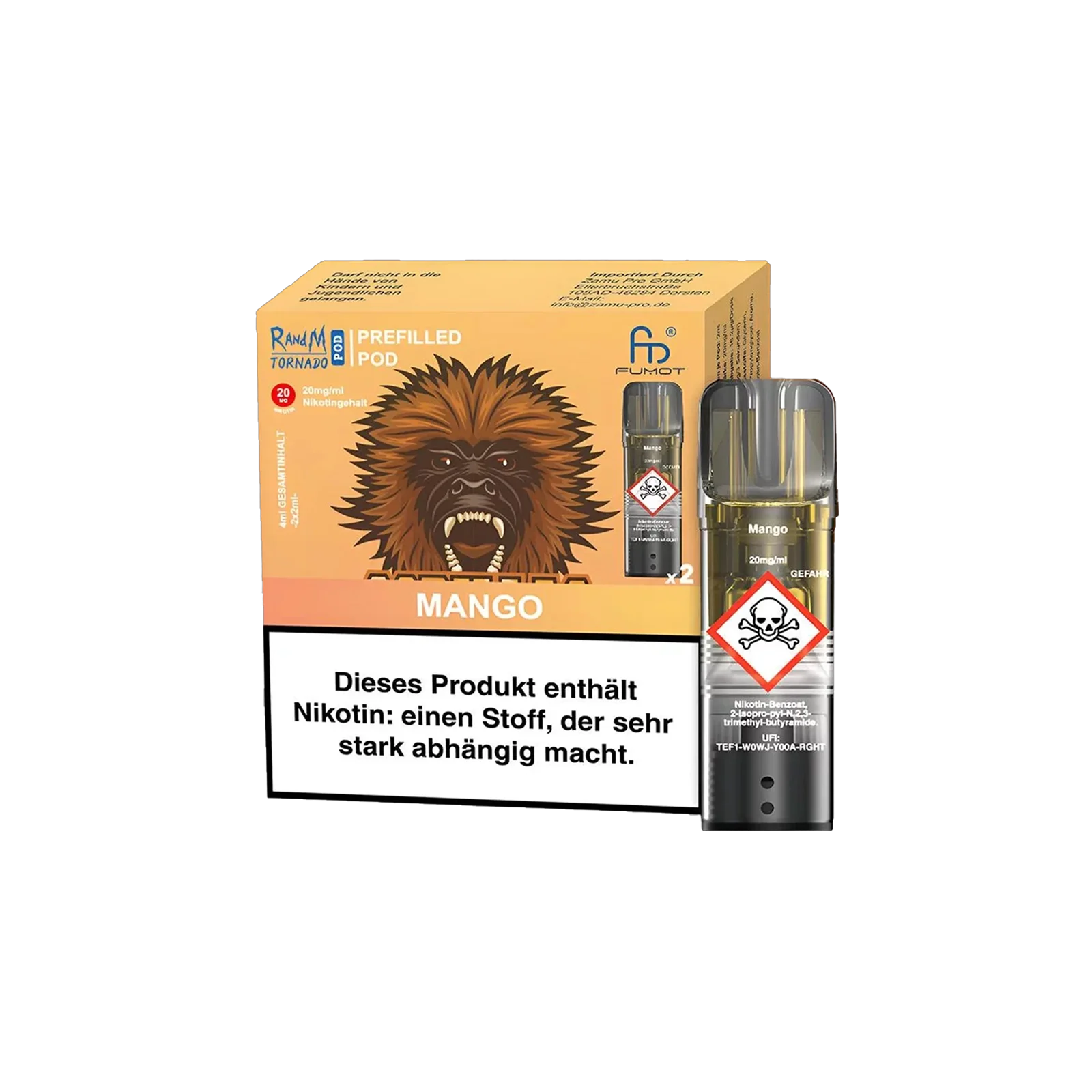 RandM  - Tornado Pods - Mango - 2-Pack - 20 mg - 2 ml