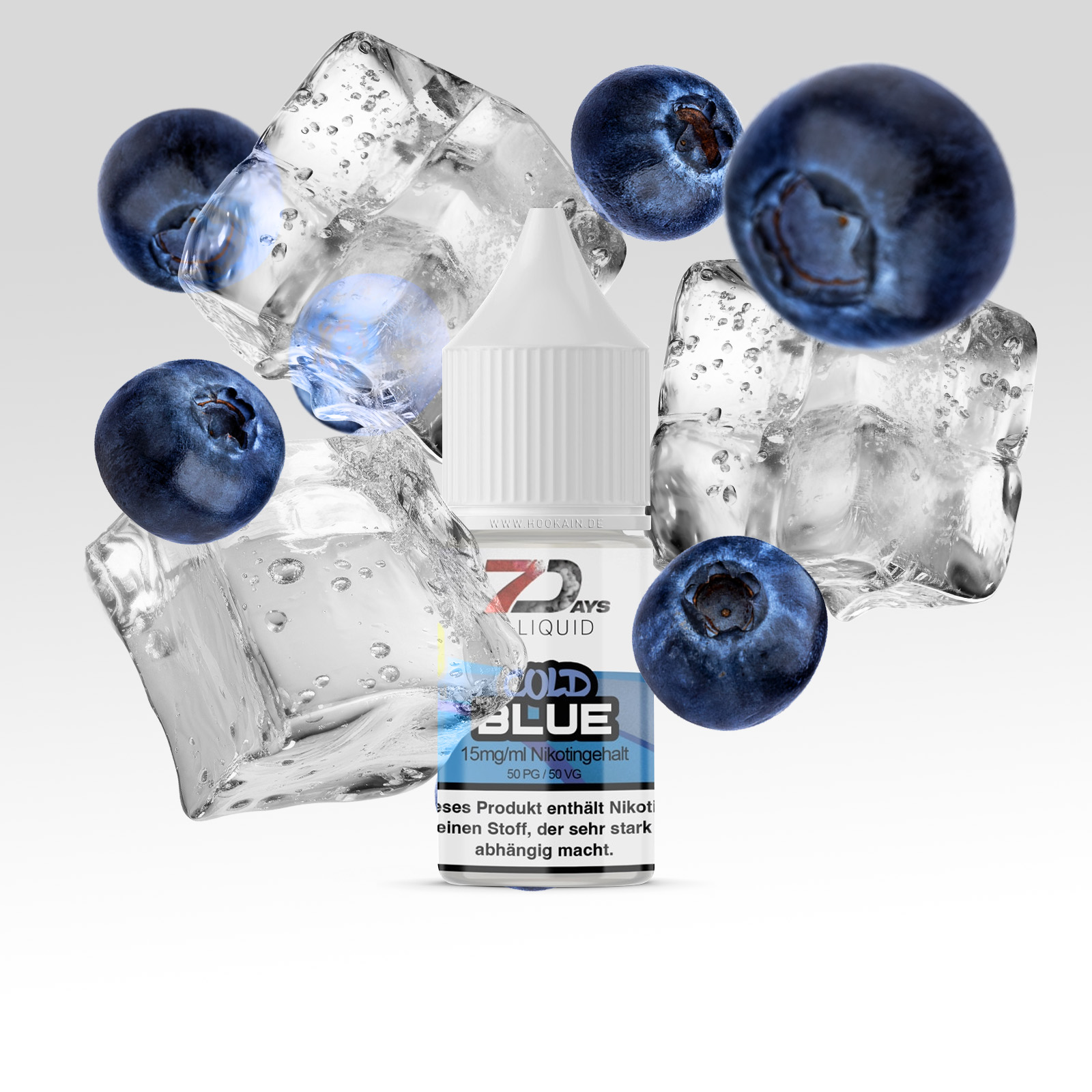 7 Days Cold Blue 15mg 10ml Nikotinsalz-Liquid &ndash; Beerenmix & K&uuml;hle 1