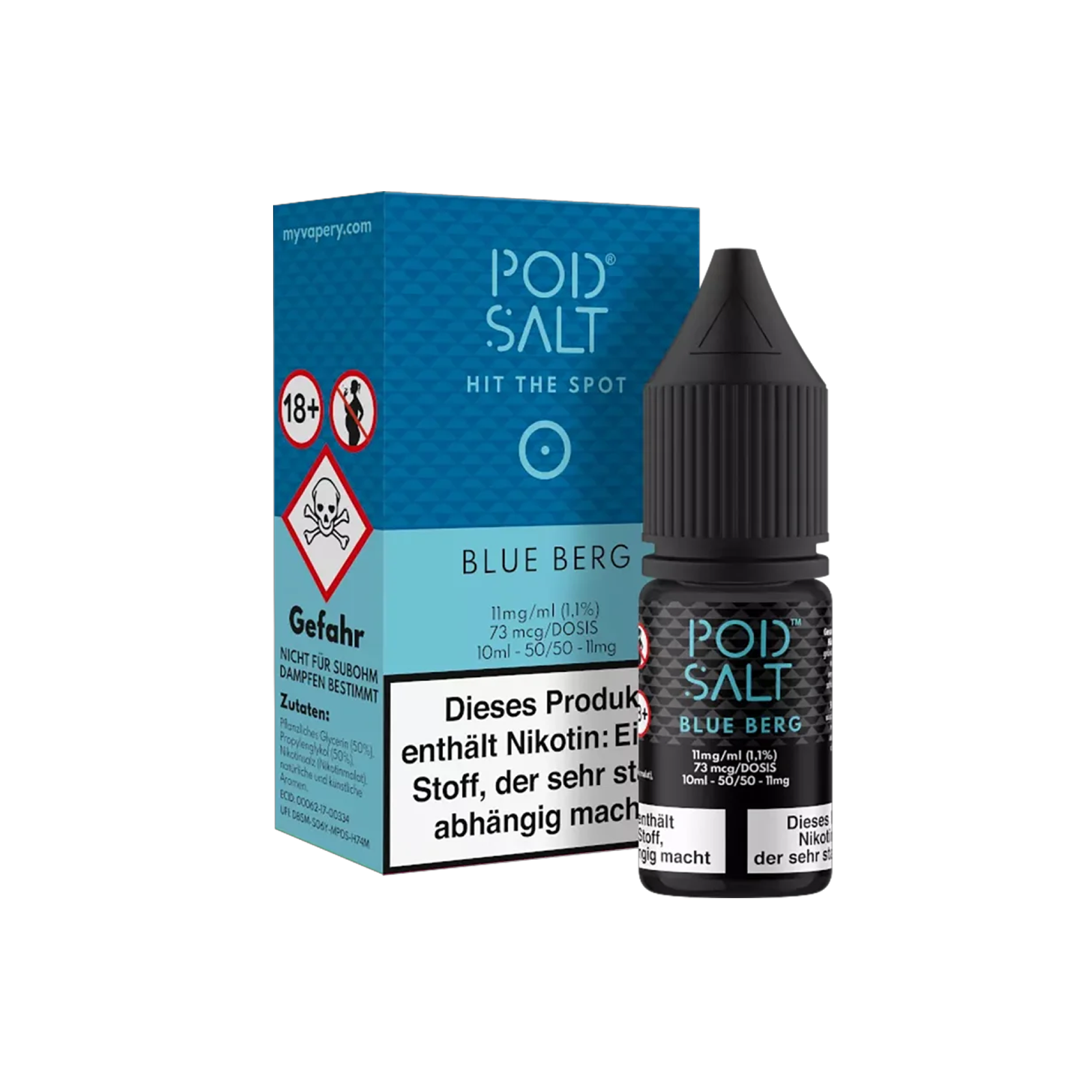 Pod Salt - E-Liquid - NicSalt - Blue Berg - 10 ml - 11 mg