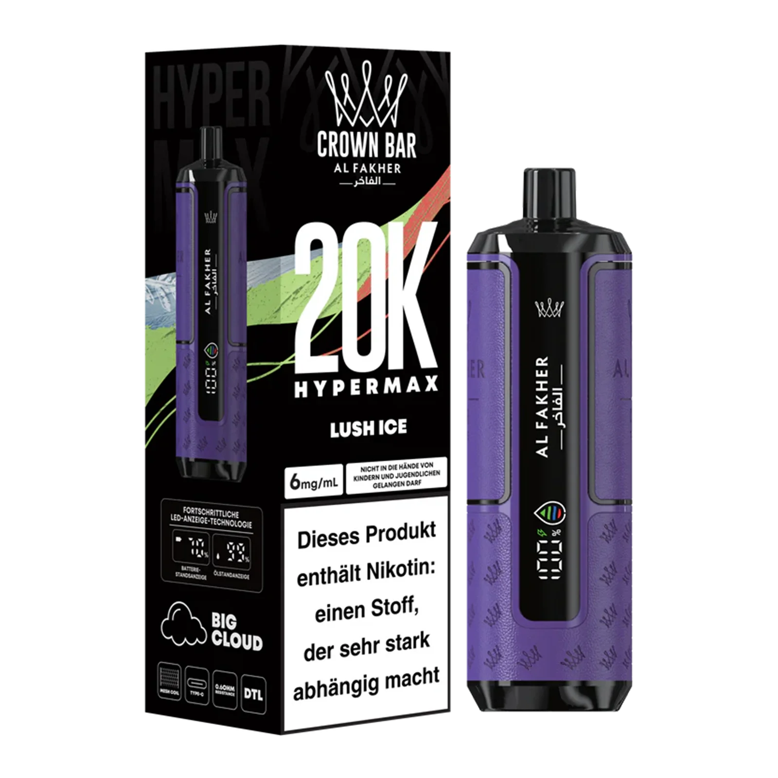 Al Fakher - Crown Bar - Hypermax - 20k - Lush Ice 2 Al Fakher - Crown Bar - Hypermax - 20k - Lush Ice 2