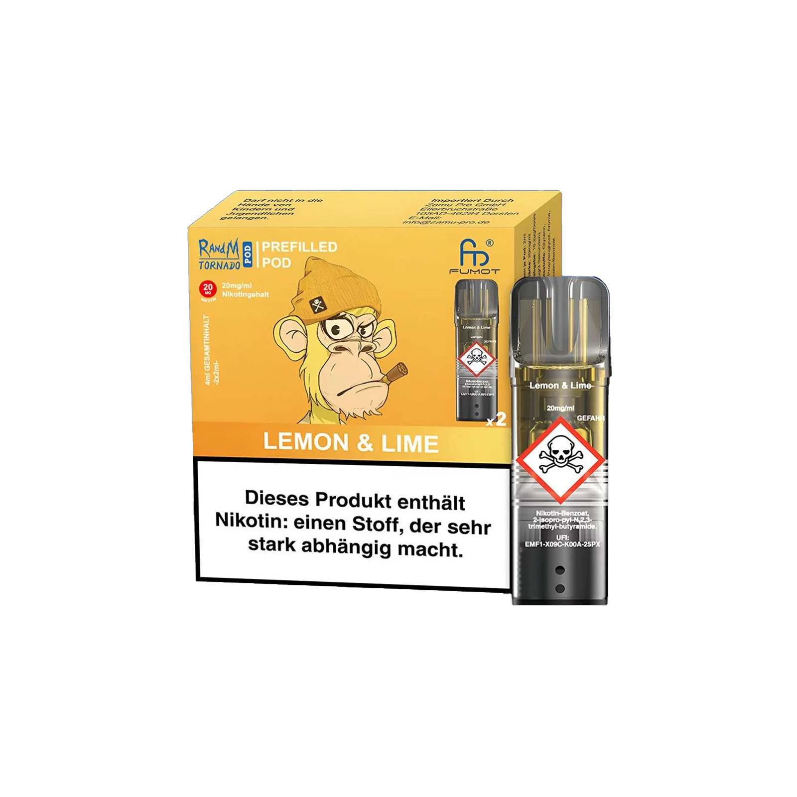 RandM  - Tornado Pods - Lemon & Lime - 2-pack - 20 mg - 2 ml