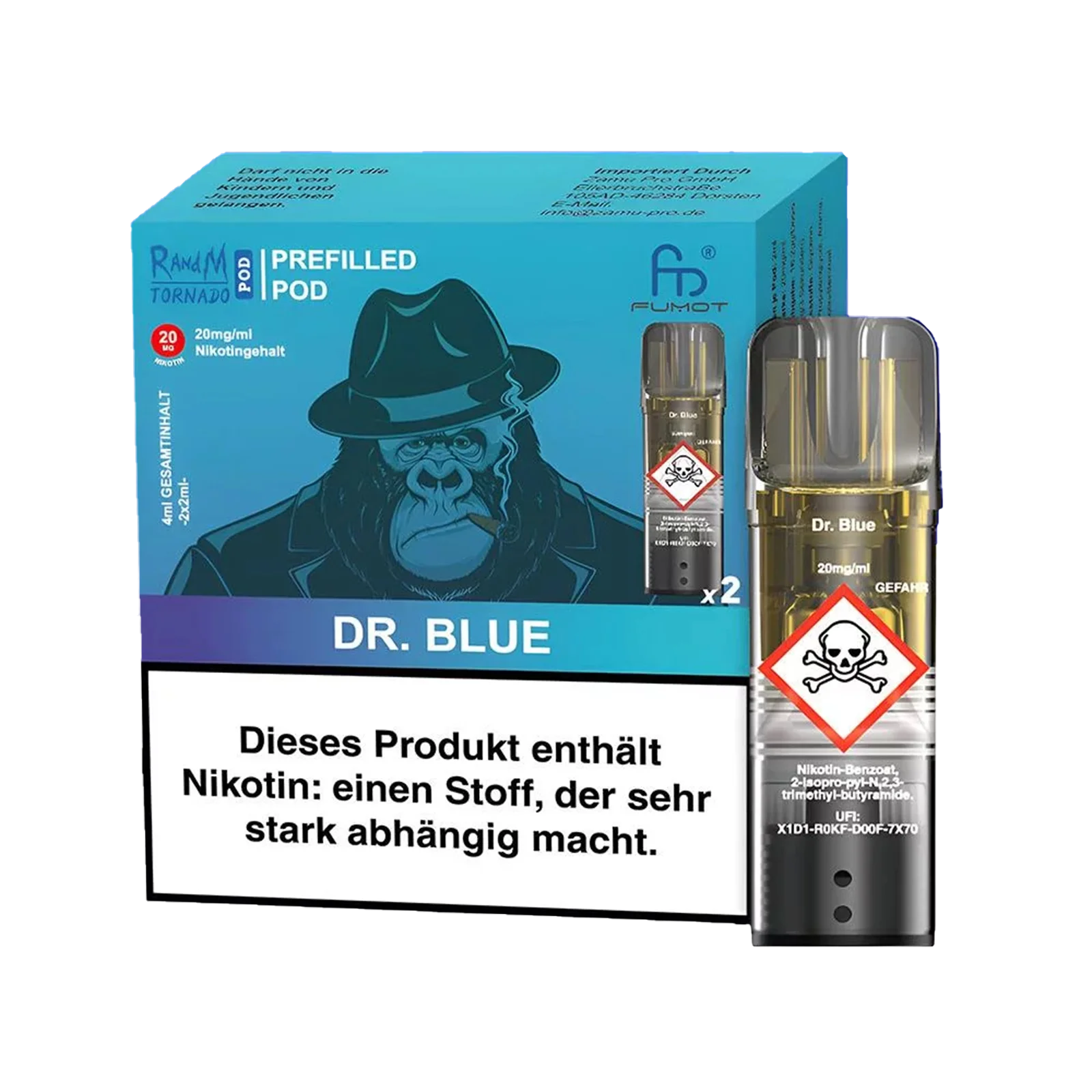 RandM  - Tornado Pods - Dr. Blue - 2er Pack - 20 mg - 2 ml-1