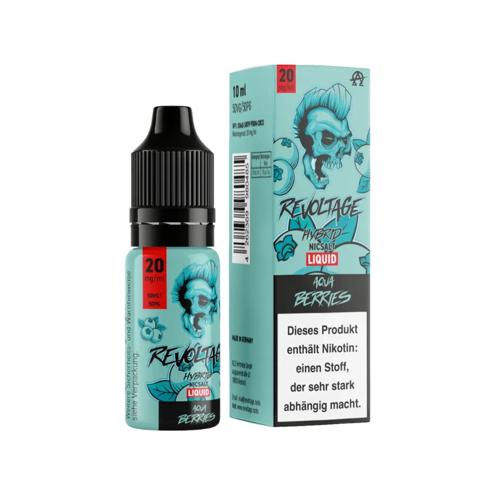 Revoltage - E-Liquid - Nikotinsalz - Aqua Berries - 10 ml - 20 mg 2 Revoltage - E-Liquid - Nikotinsalz - Aqua Berries - 10 ml - 20 mg 2
