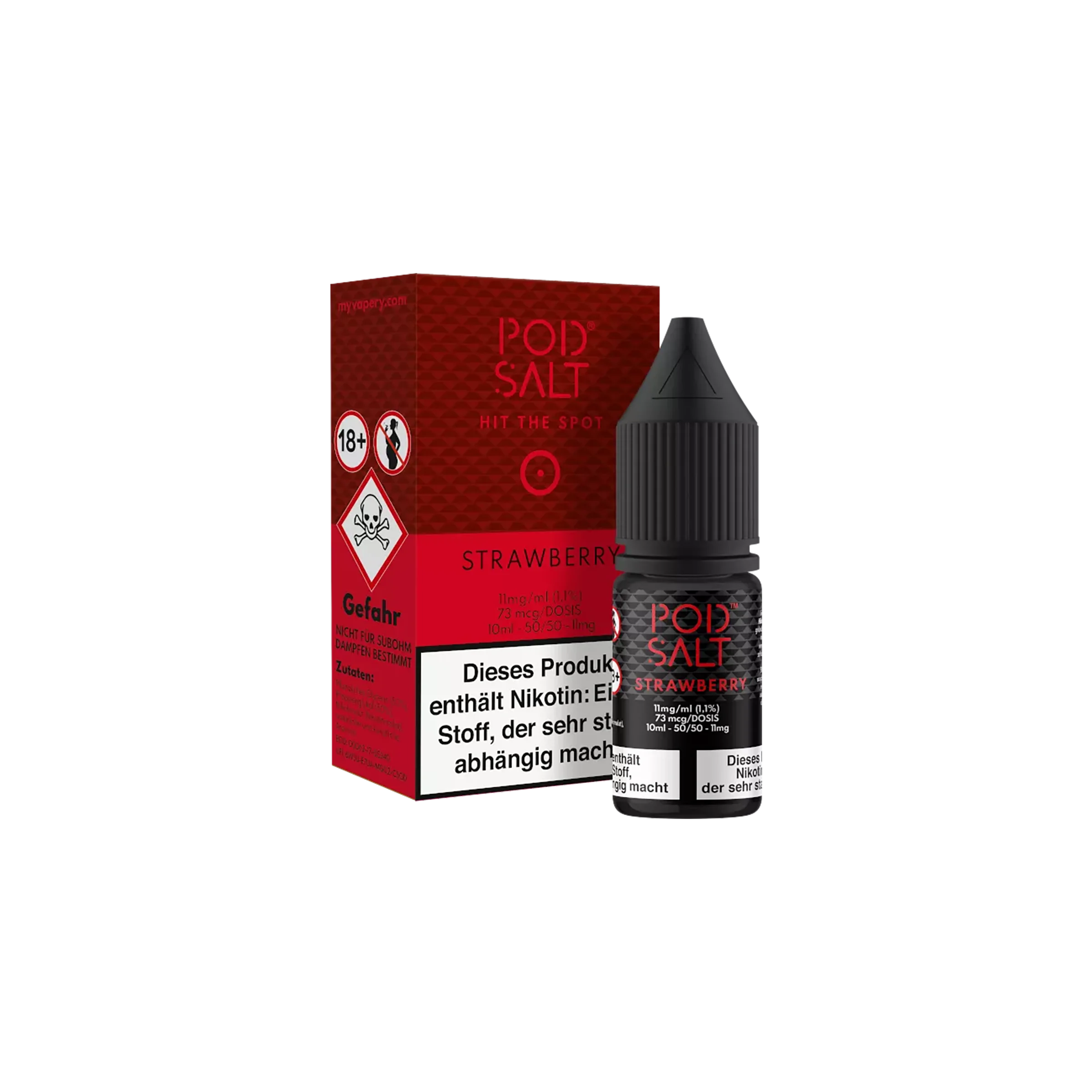 Pod Salt - E-Liquid - NicSalt - Strawberry - 10 ml - 11 mg