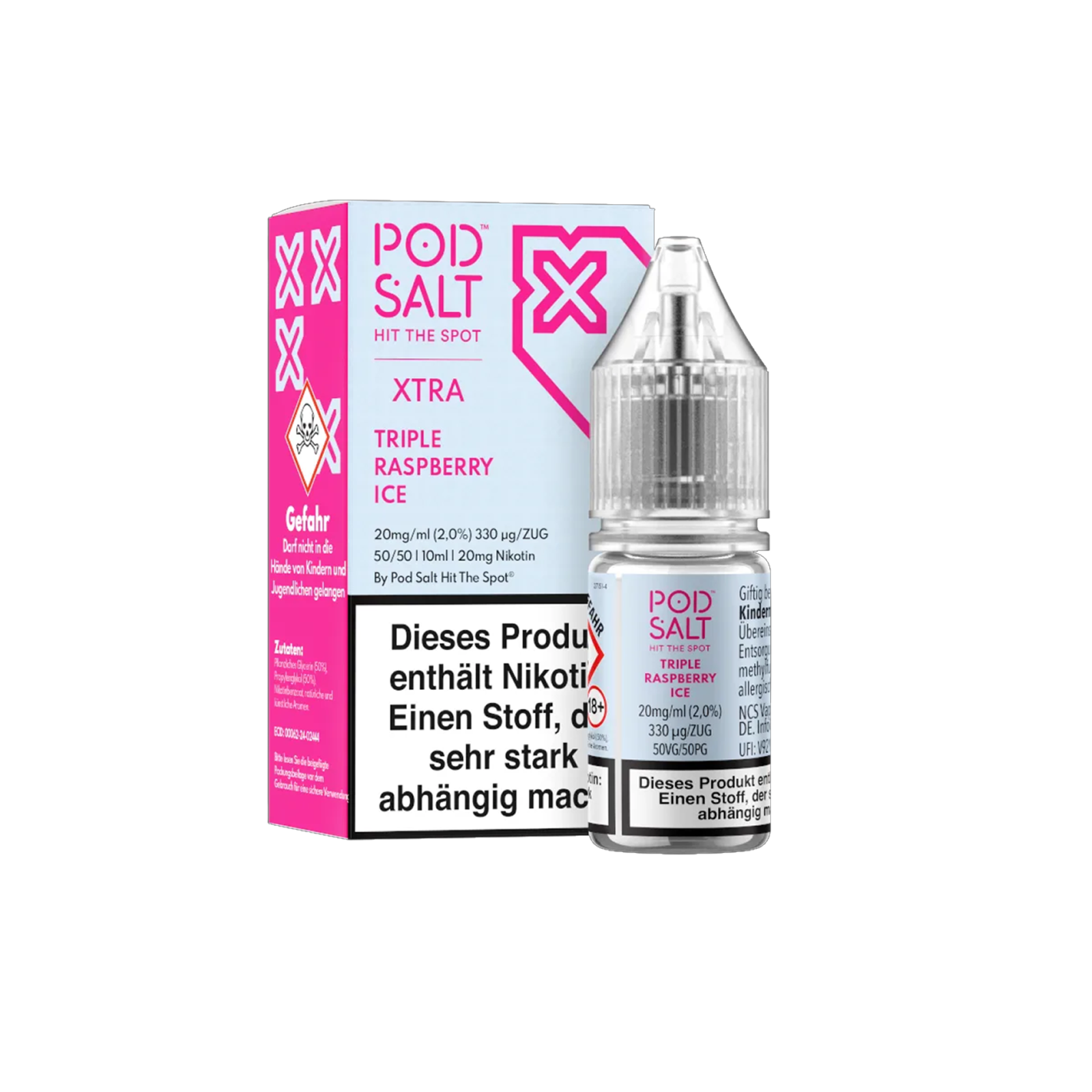 Pod Salt Xtra - E-Liquid - Nicotine Salt - Triple Raspberry Ice - 10 ml - 20 mg