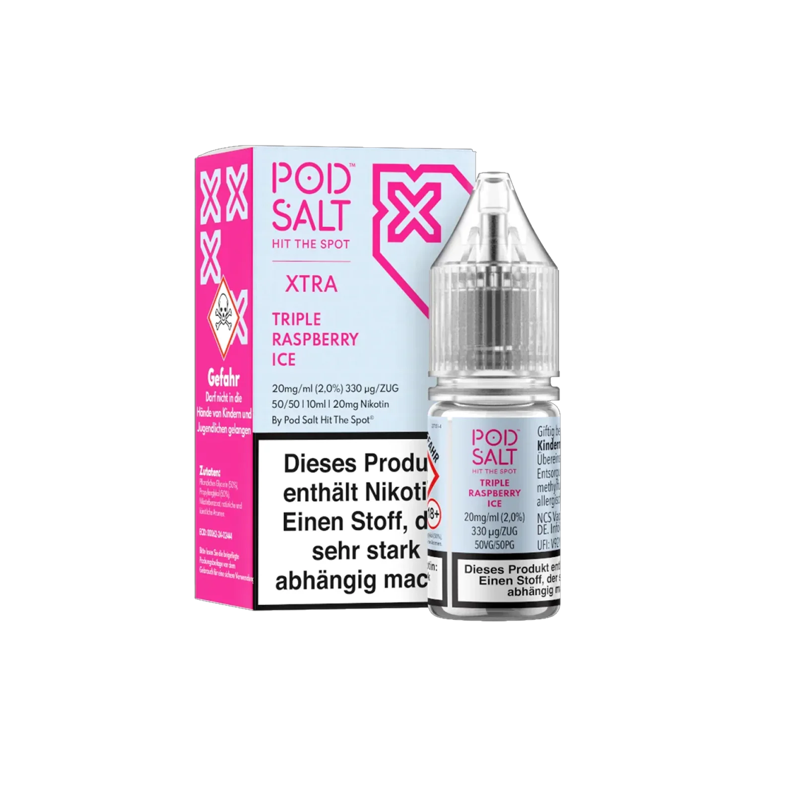 Pod Salt Xtra - E-Liquid - Nicotine Salt - Triple Raspberry Ice - 10 ml - 20 mg