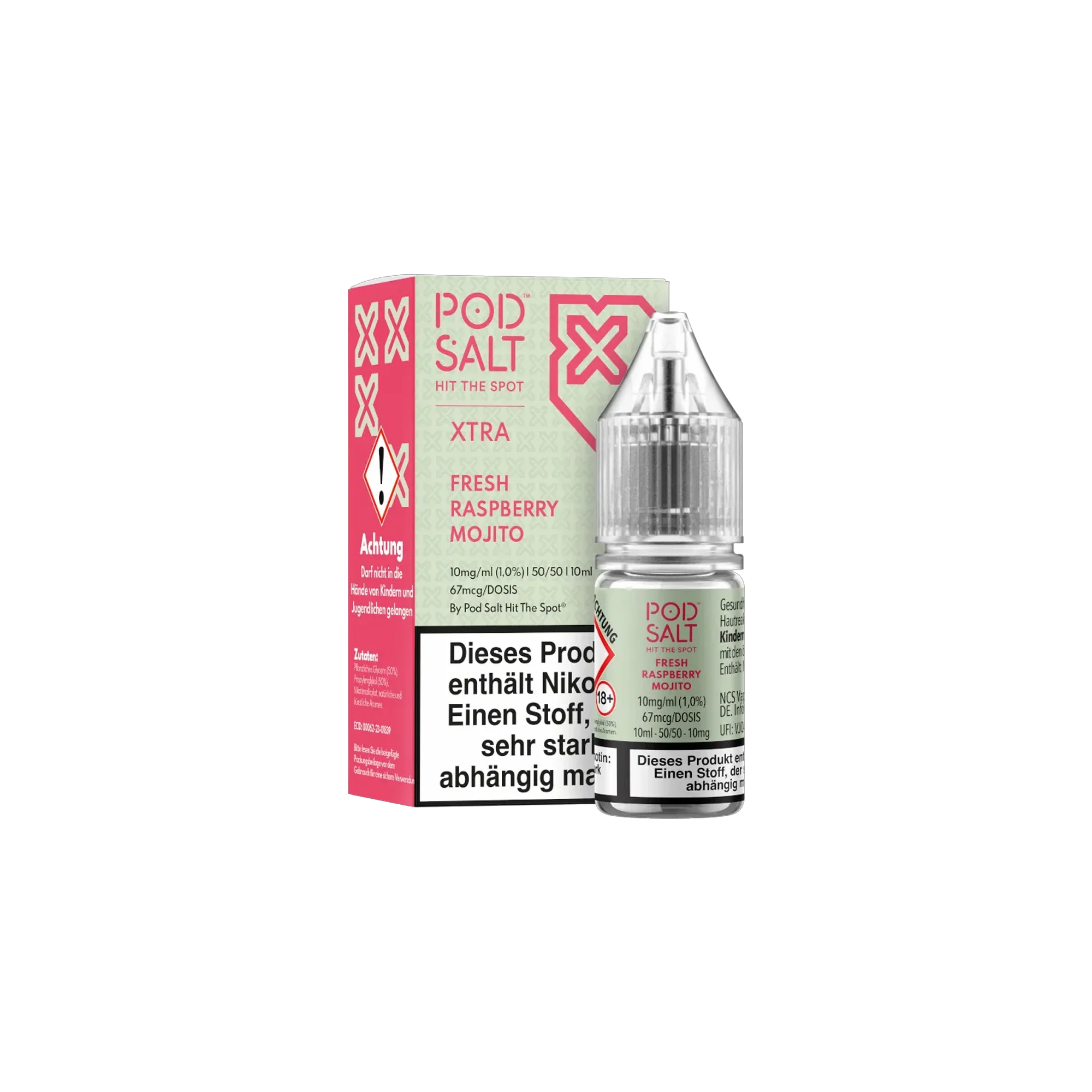 Pod Salt Xtra Nikotinsalz E-Liquid Fresh Rasperry Mojito 10 ml mit 10 mg günstig bestellen 2