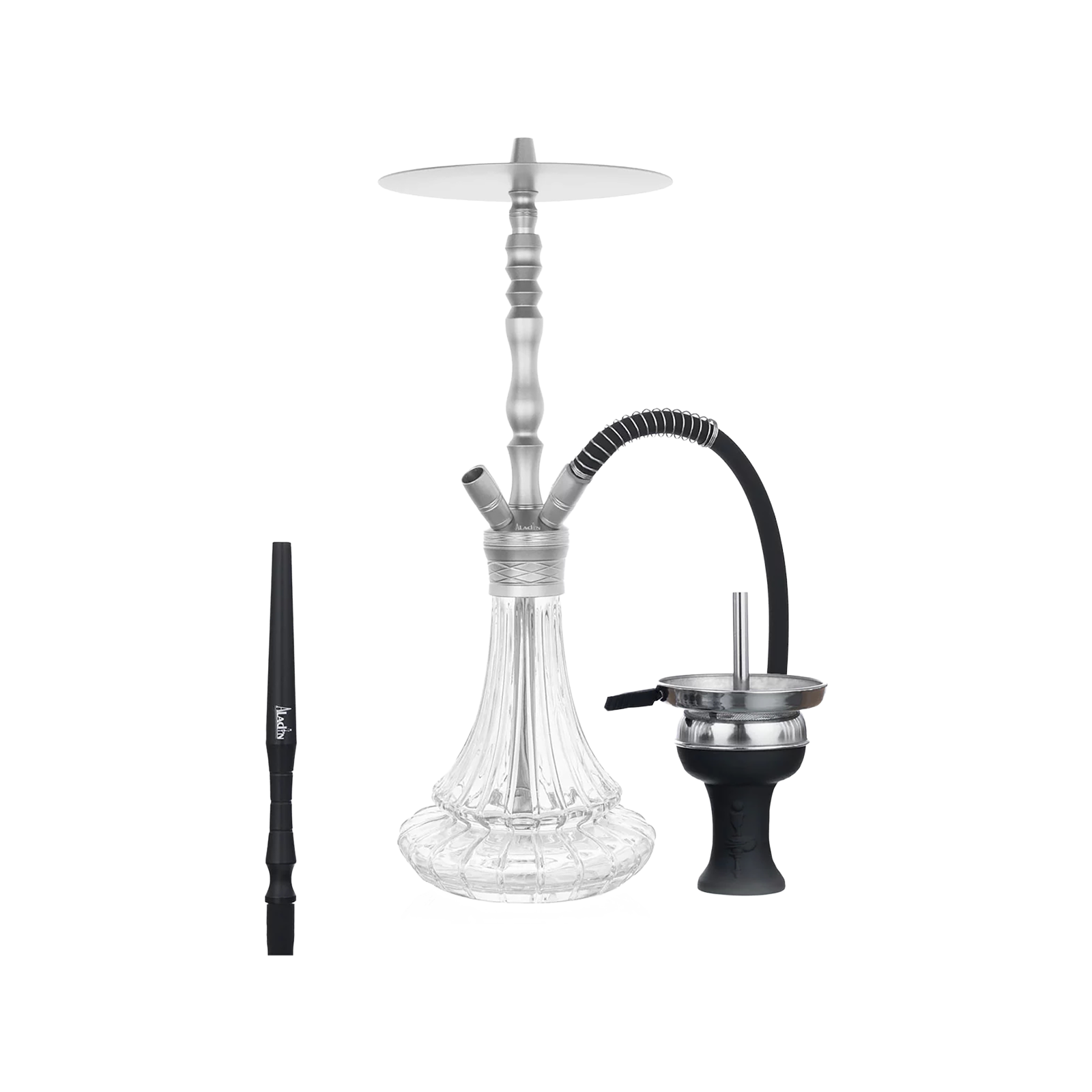 Aladin Alux M8 Silber 58cm Shisha – Komplettpaket mit Zubehör 1