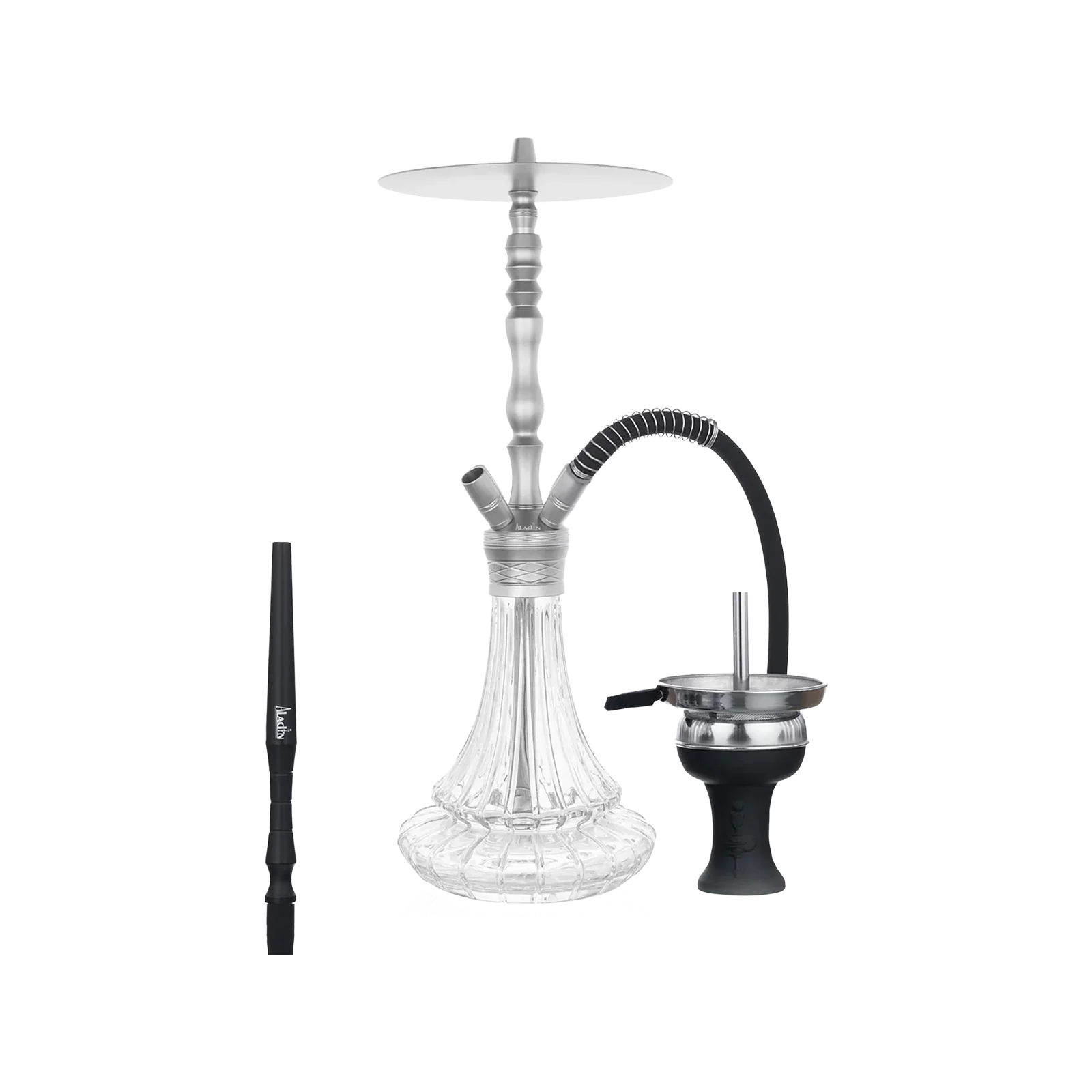 Aladin Alux M8 Silber 58cm Shisha – Komplettpaket mit Zubehör 1