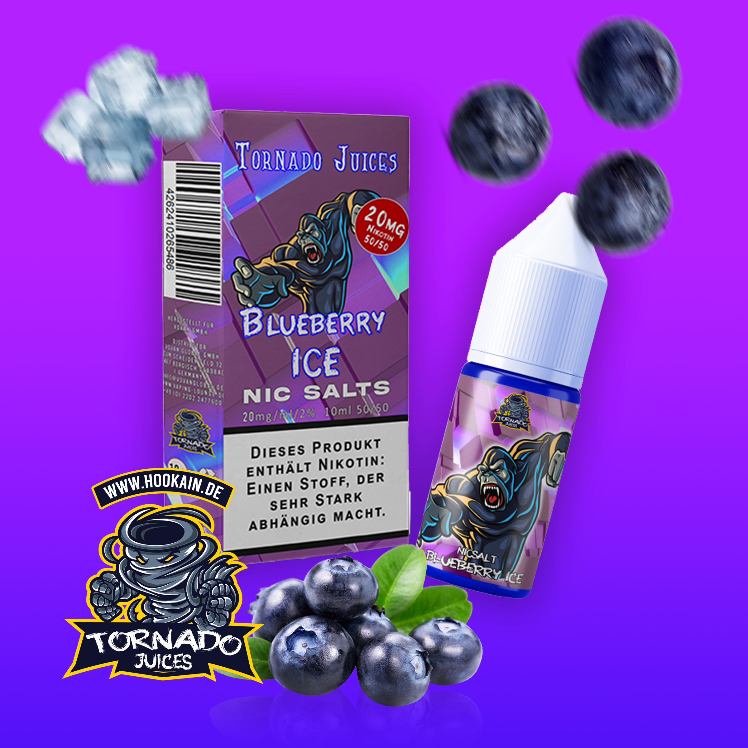 Tornado Juices Blueberry Ice Vape E-Liquid mit Nikotinsalz