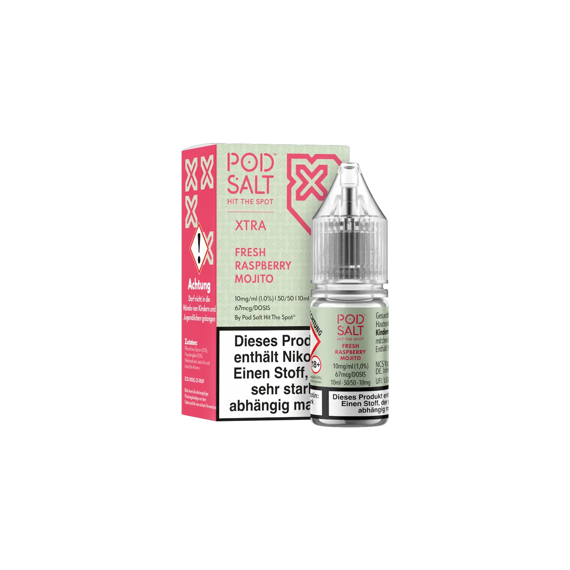Pod Salt Xtra Nikotinsalz E-Liquid Fresh Rasperry Mojito 10 ml mit 10 mg g&uuml;nstig bestellen 2