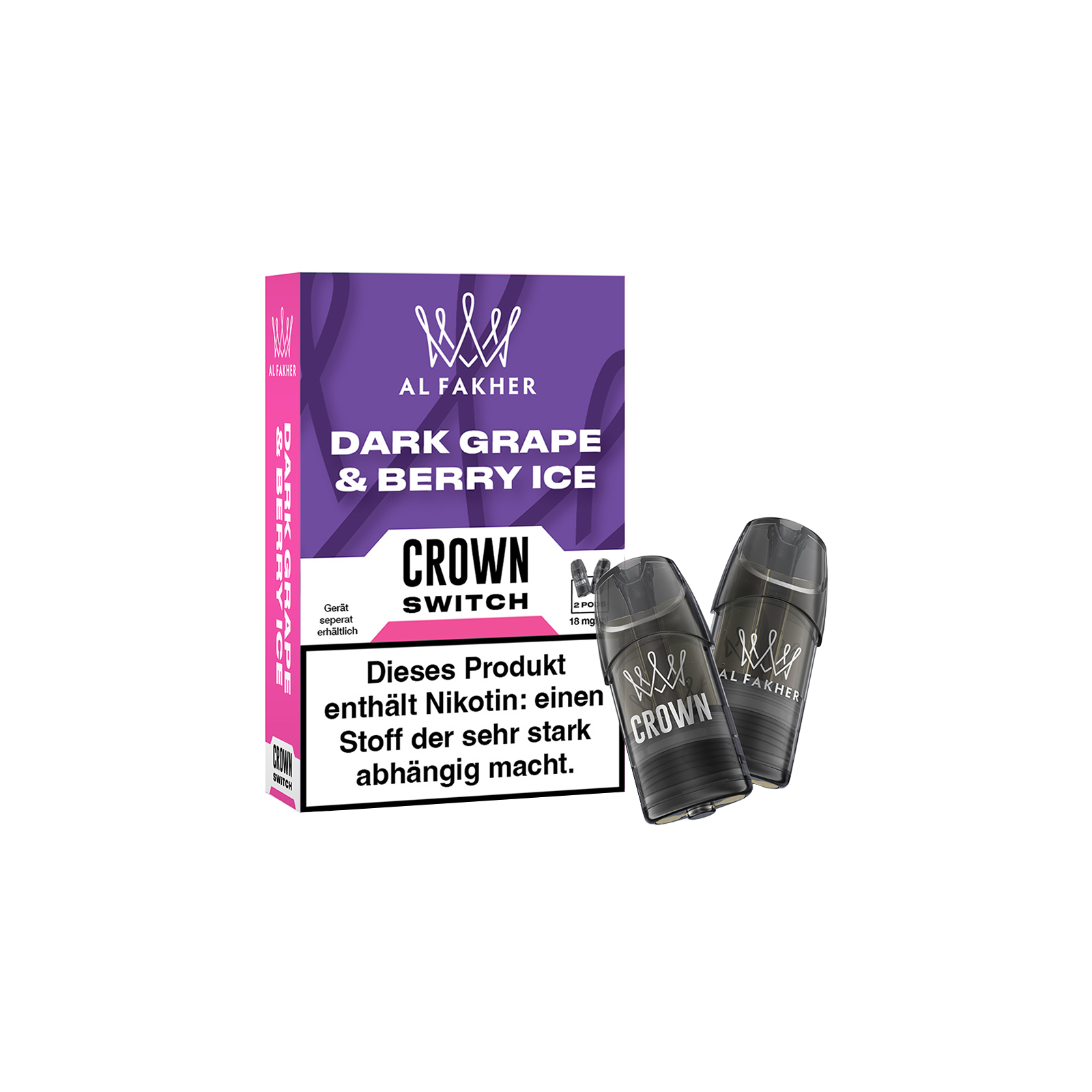 Al Fakher - Crown Switch - Prefilled Pods - 2 pcs. - Dark Grape & Berry Ice1