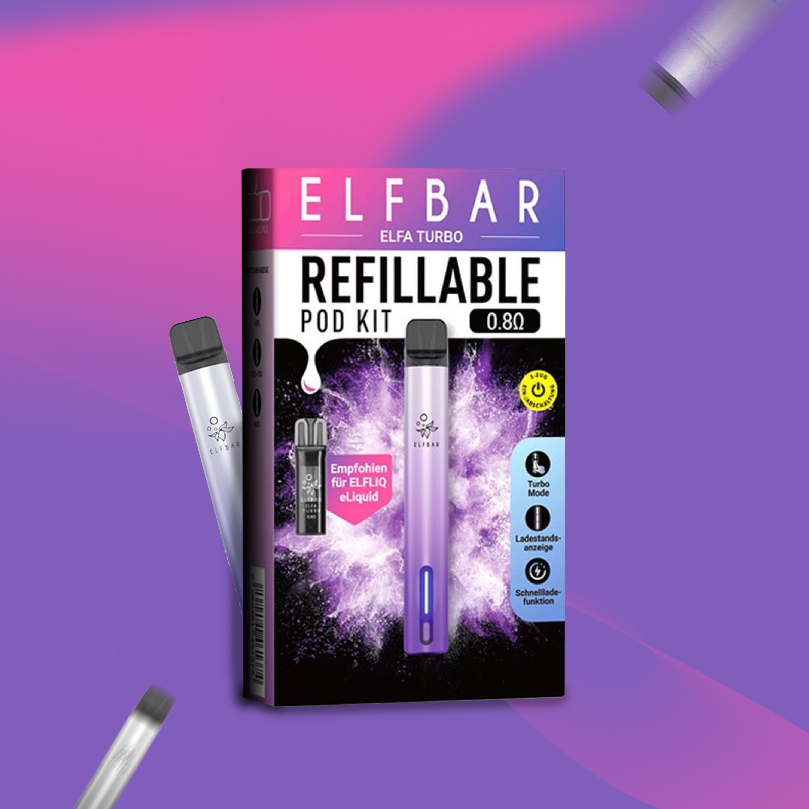 Elf Bar Efla Turbo Pod System in Aurora Purple at a reasonable price Elf Bar Efla Turbo Pod System in Aurora Purple at a reasonable price