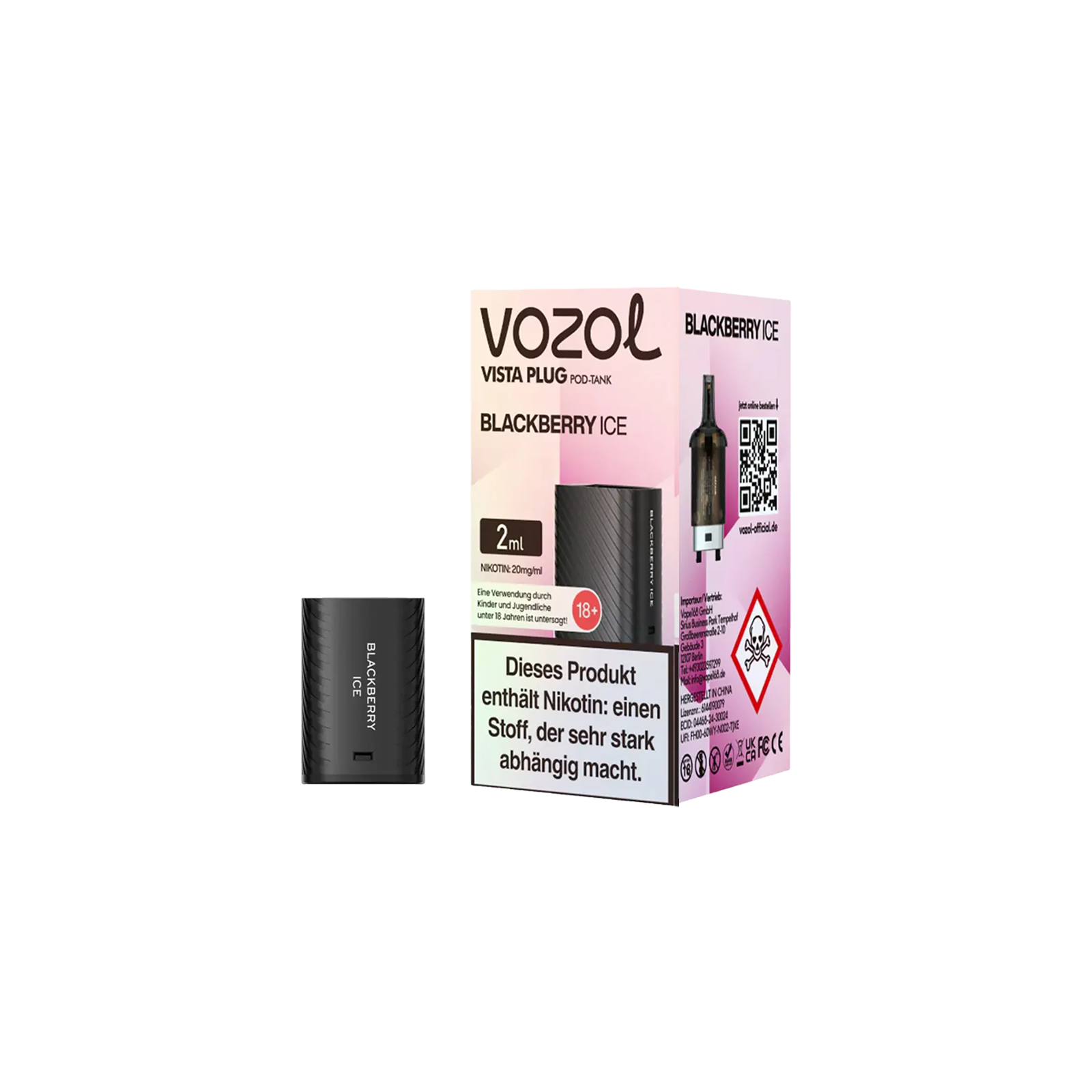 Vozol Vista Plug Blackberry Ice 2ml Verdampfer Pod – Geschmack & Qualität