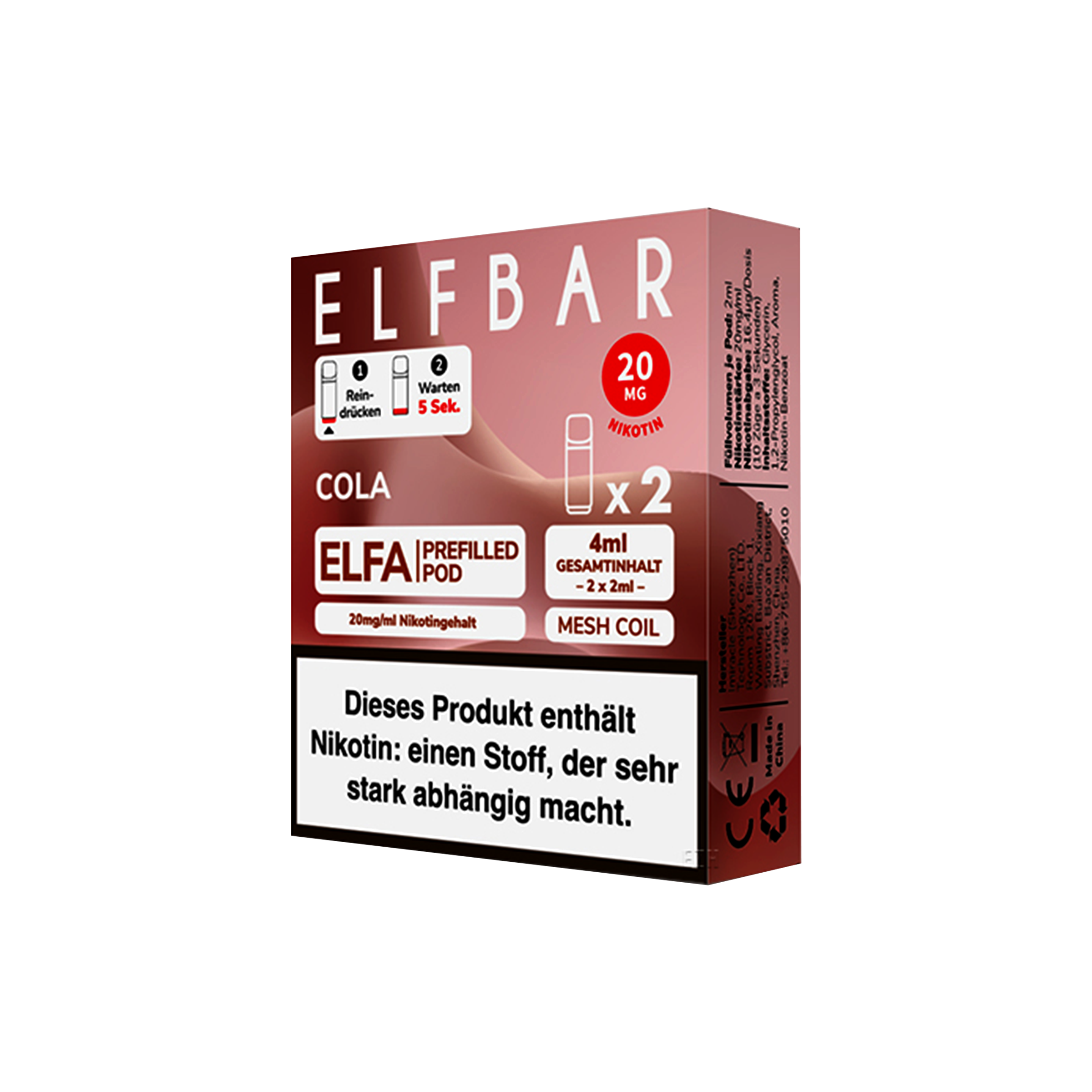 Elf Bar ELFA CP Prefilled Pod Cola | Neue Liquid Sorten