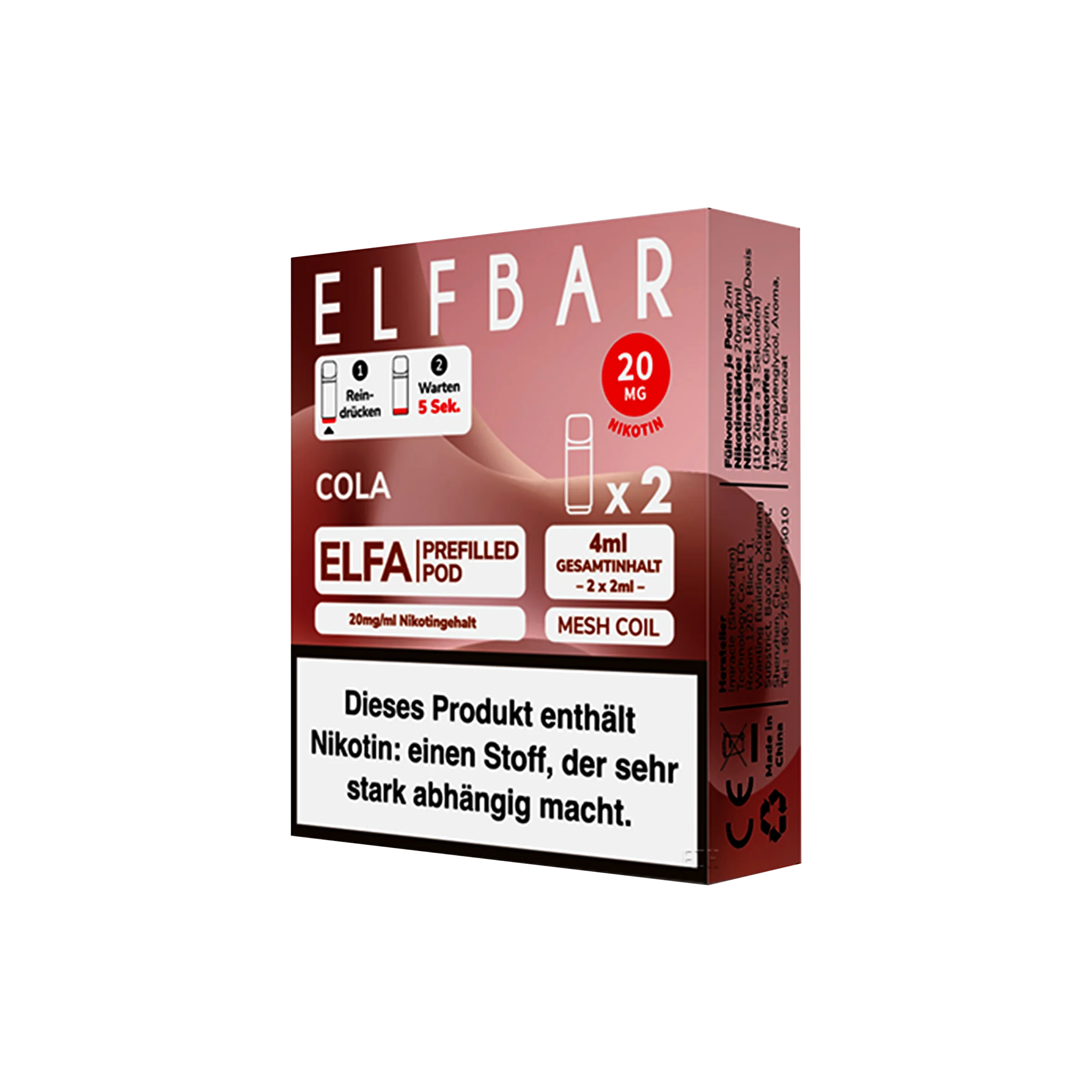 Elf Bar ELFA CP Prefilled Pod Cola | Neue Liquid Sorten