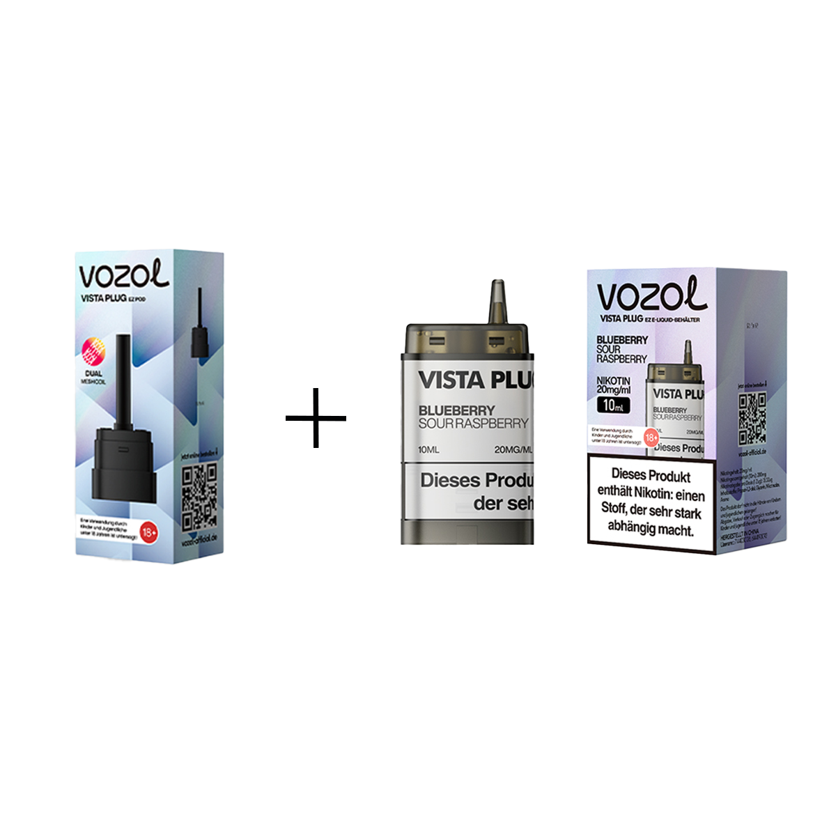 Vozol - Vista Plug Set - EZ Pod - Blueberry Sour Raspberry + Empty Pod