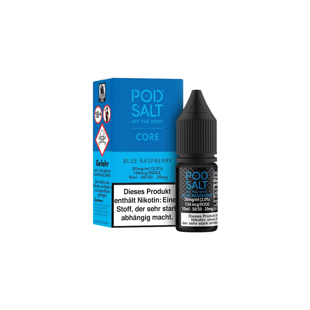 Pod Salt Core Liquid Blue Raspberry 10ml 20mg Nikotinsalz