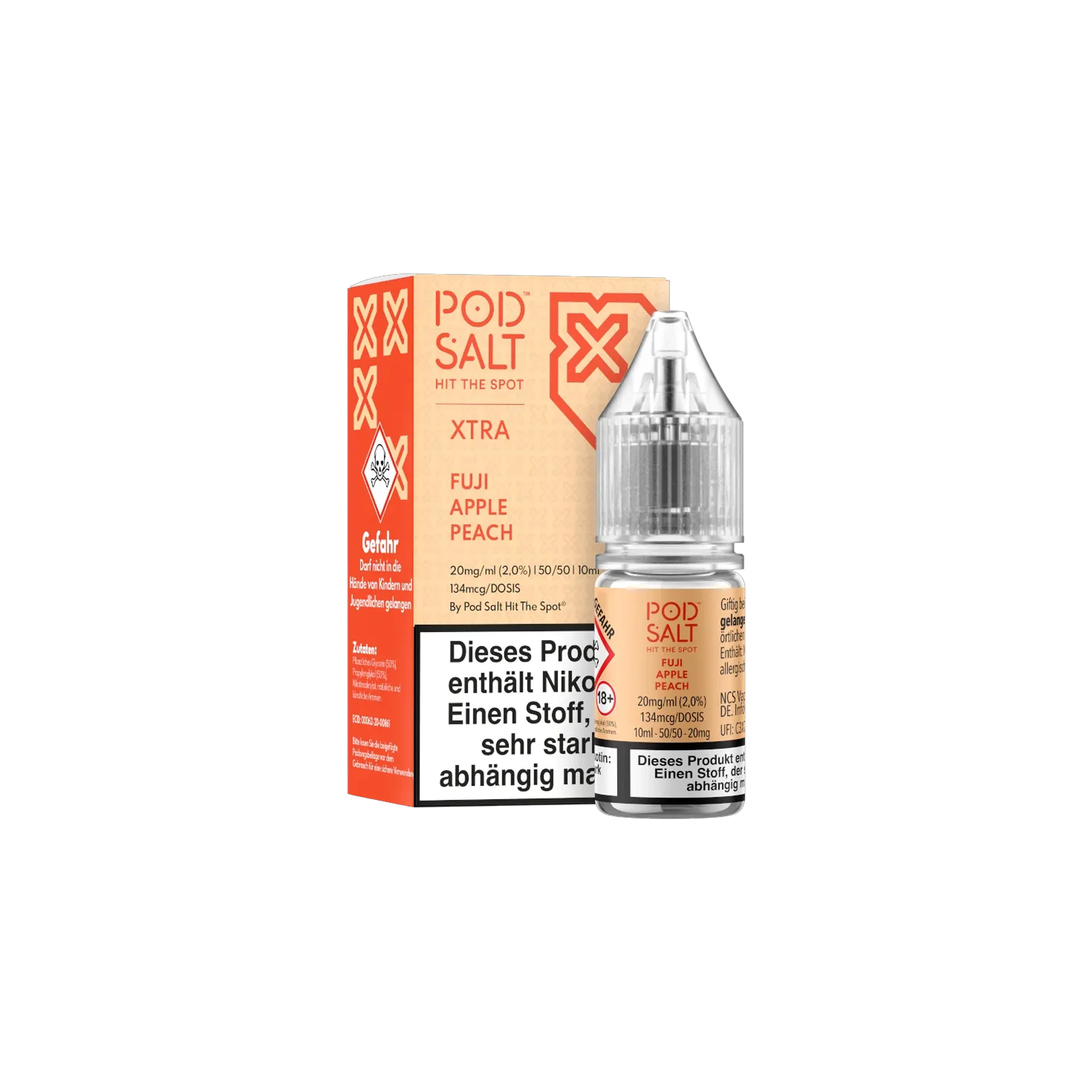 Pod Salt Xtra Nikotinsalz E-Liquid Fuji Apple Peach 10 ml mit 20 mg günstig bestellen 2