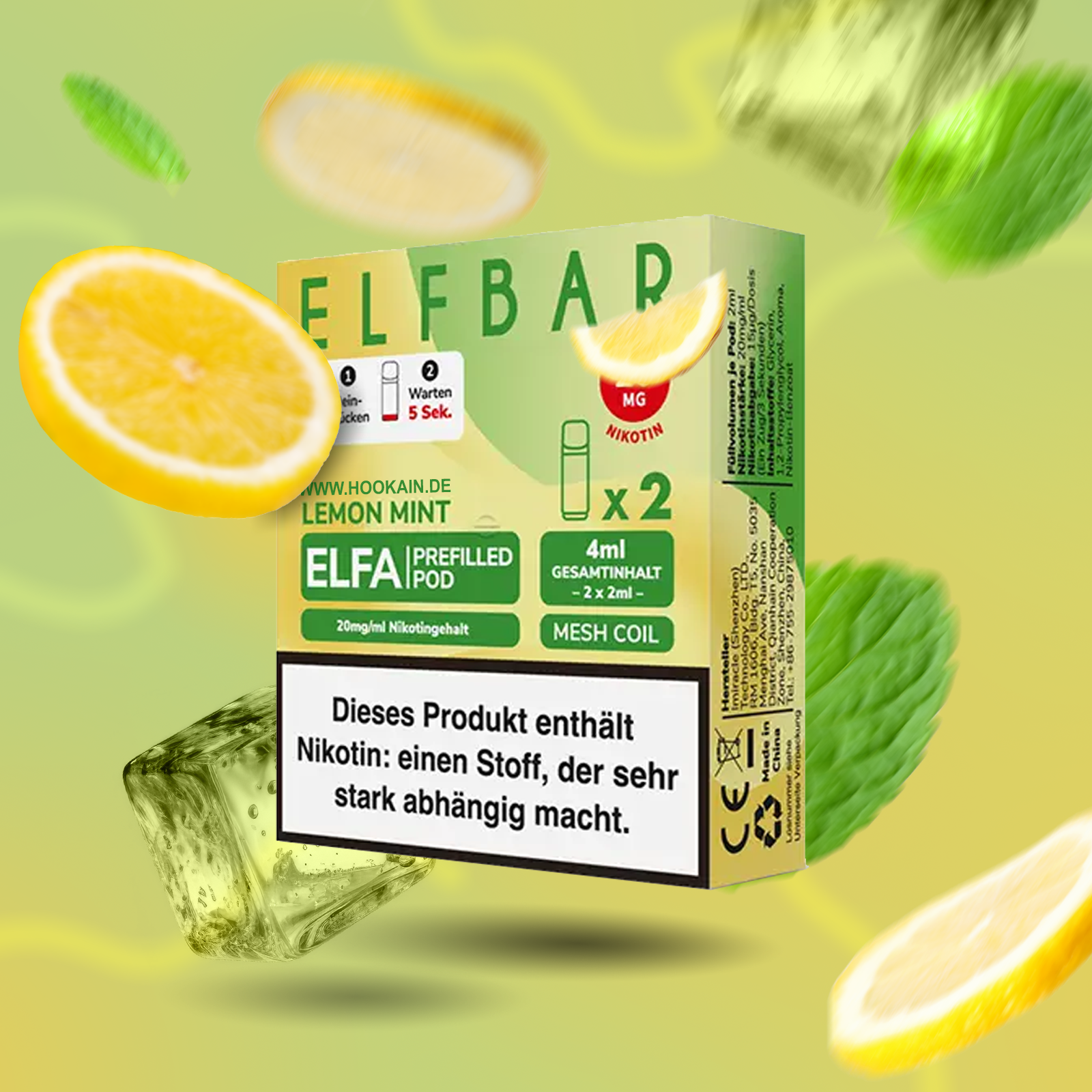 Elf Bar Elfa Prefilled Pod - Lemon Mint Elf Bar Elfa Prefilled Pod - Lemon Mint
