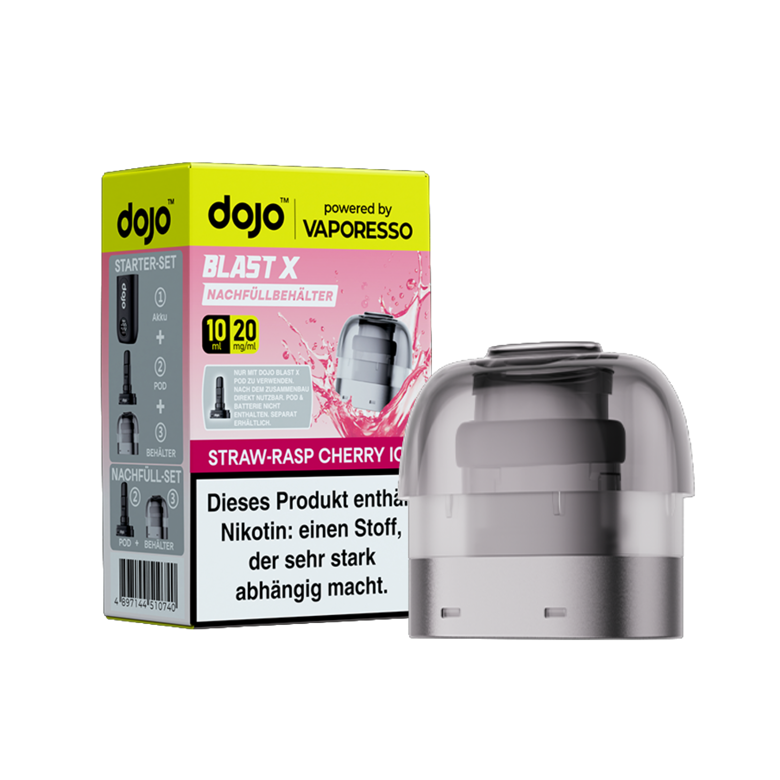 Vaporesso - Dojo Blast X - Pod 10ml - Straw-Raspberry Cherry Ice - 20mg1