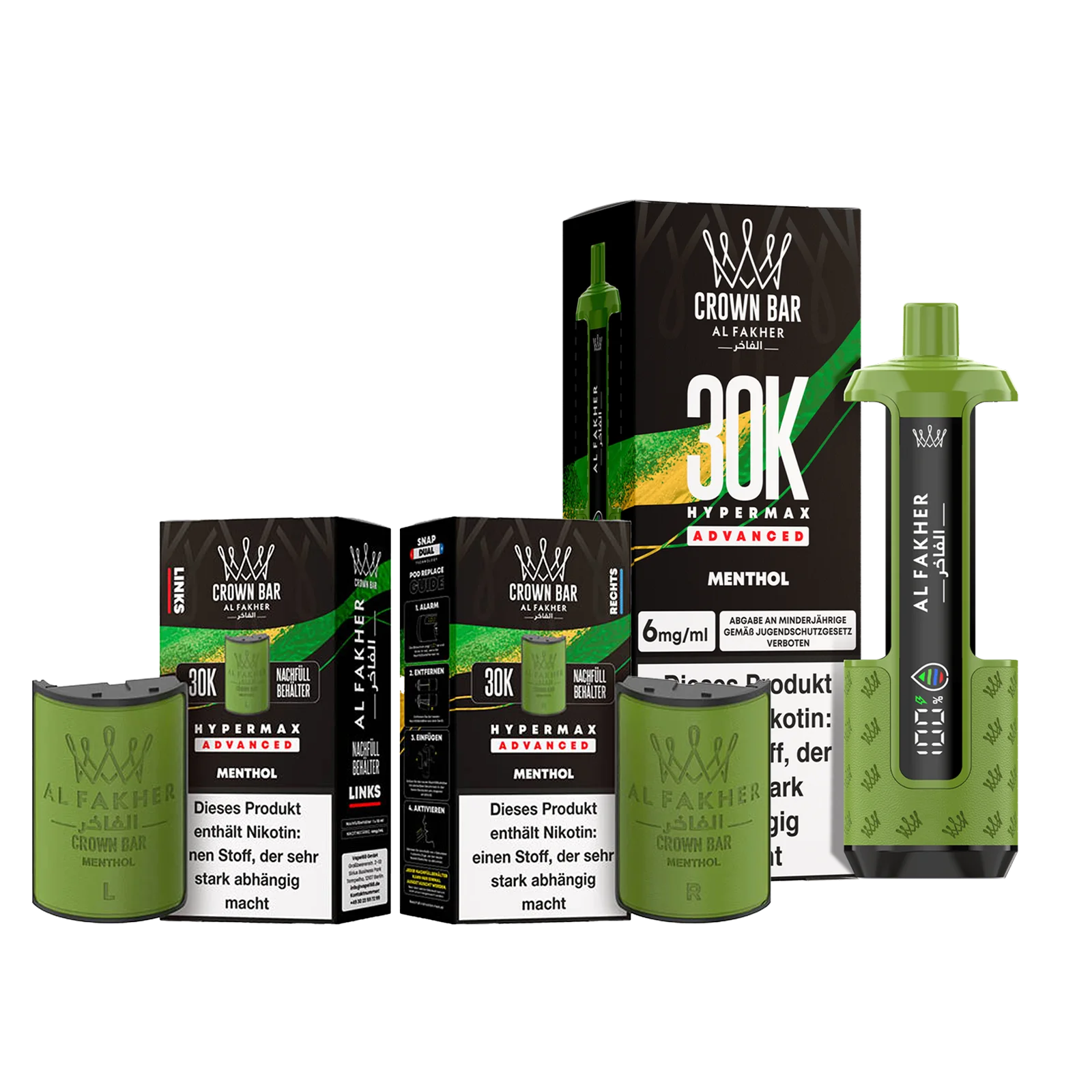Al Fakher - Crown Bar - Hypermax - Advanced - 30K - Menthol 1