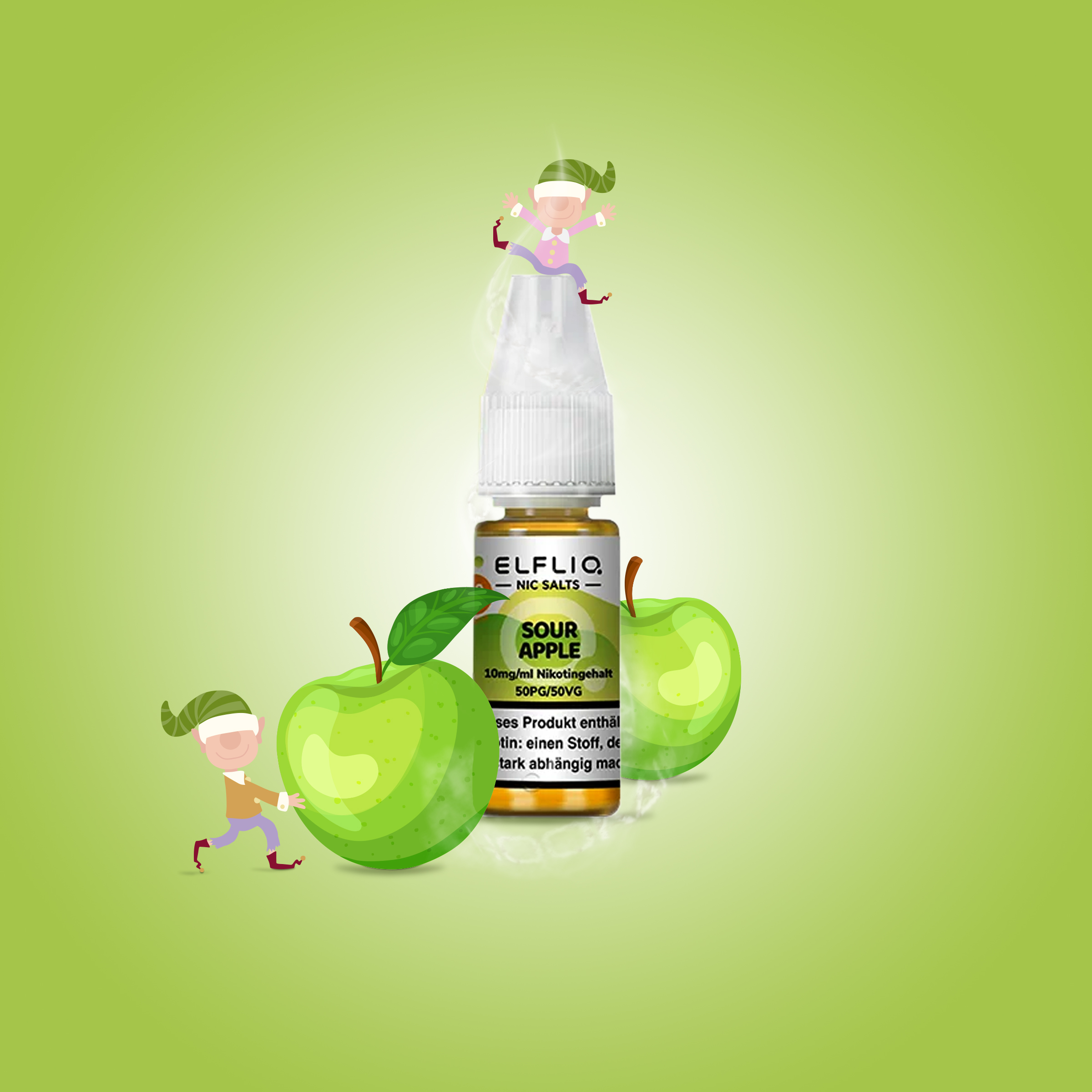  ElfliQ Sour Apple 10 mg | E-Zigaretten Liquid von Elf Bar kaufen 1