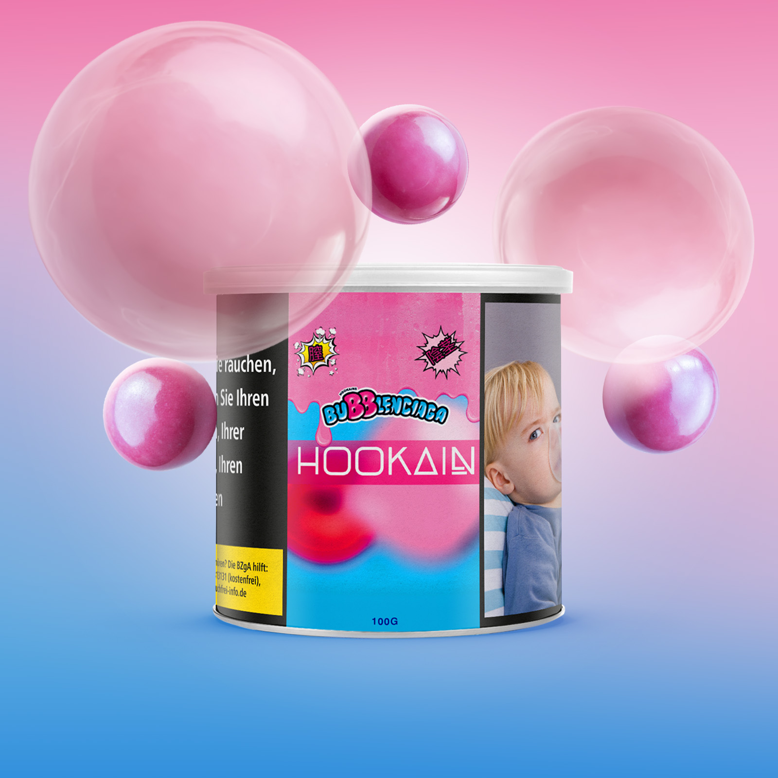 HOOKAIN Bubblenciaga 100 g Shisha Tabak mit Kaugummi Kick 1