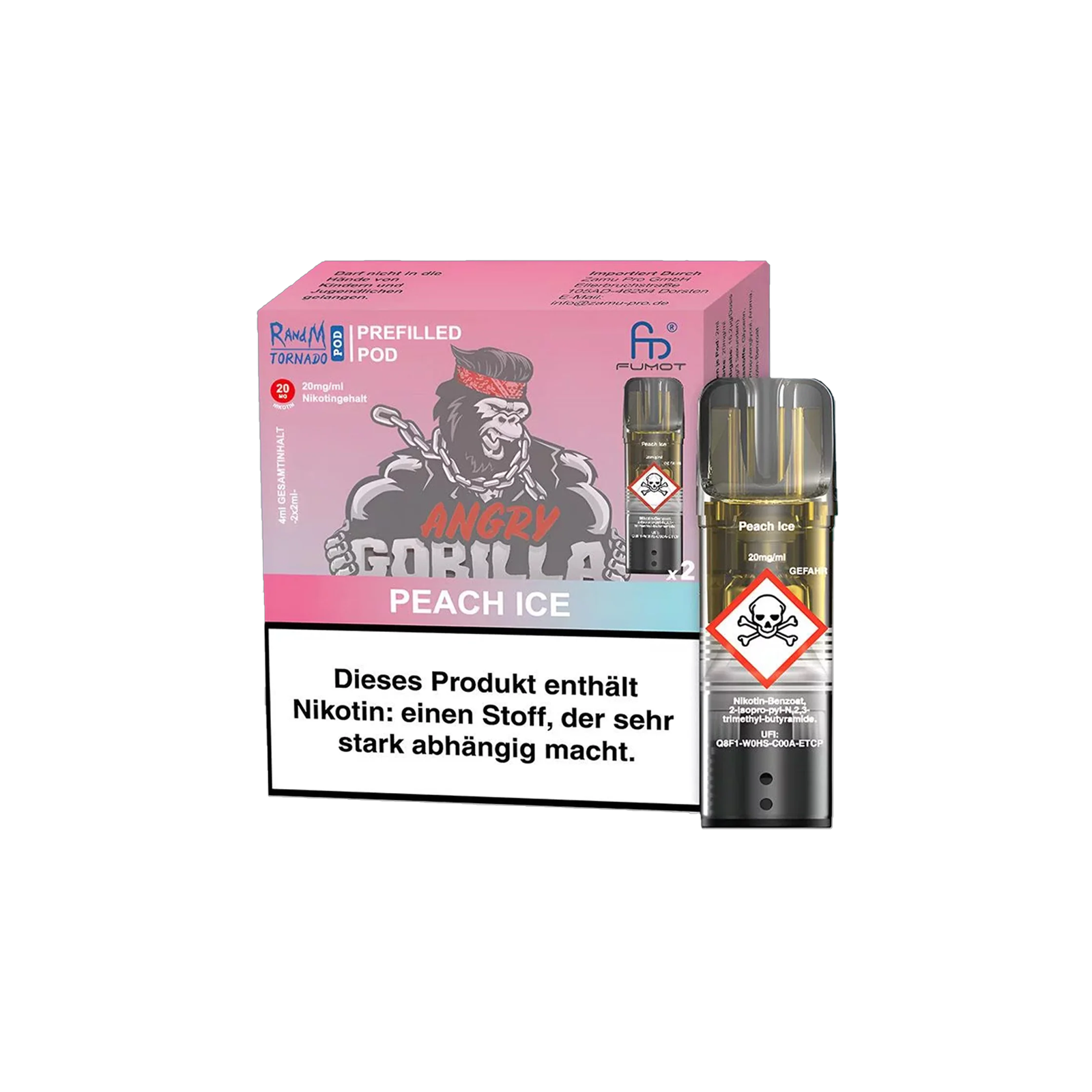 RandM  - Tornado Pods -  Peach Ice - 2-Pack - 20 mg - 2 ml