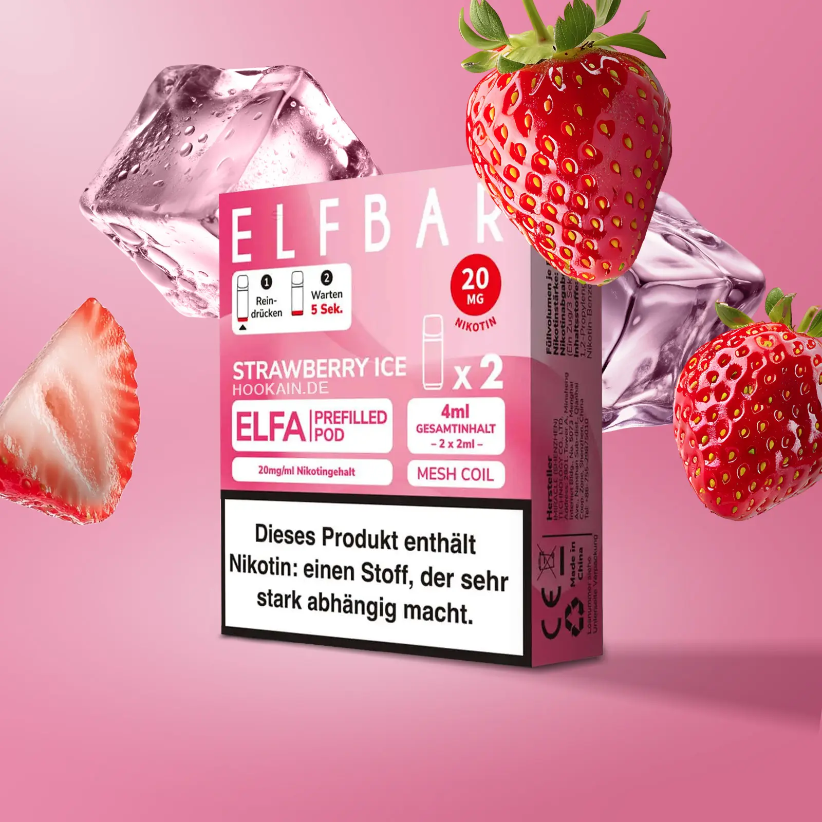 Elf Bar - ELFA - Prefilled Pod - Strawberry Ice 1