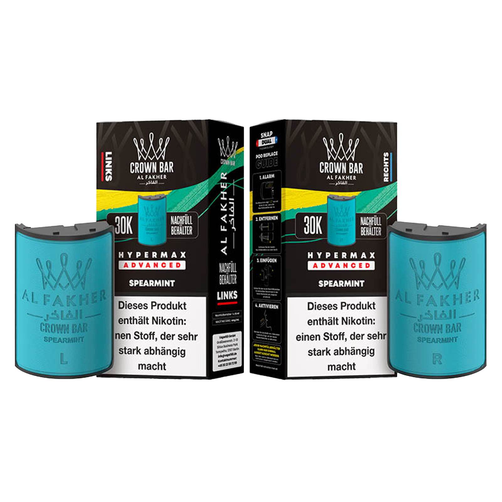 Al Fakher - Crown Bar - Hypermax - Advanced - 30K - Spearmint 3