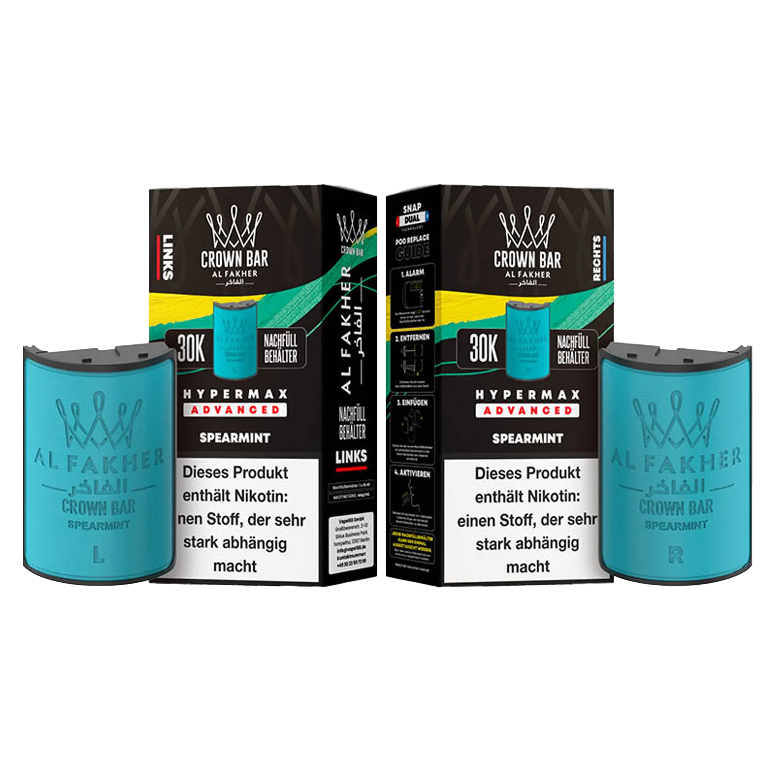 Al Fakher - Crown Bar - Hypermax - Advanced - 30K - Spearmint 3