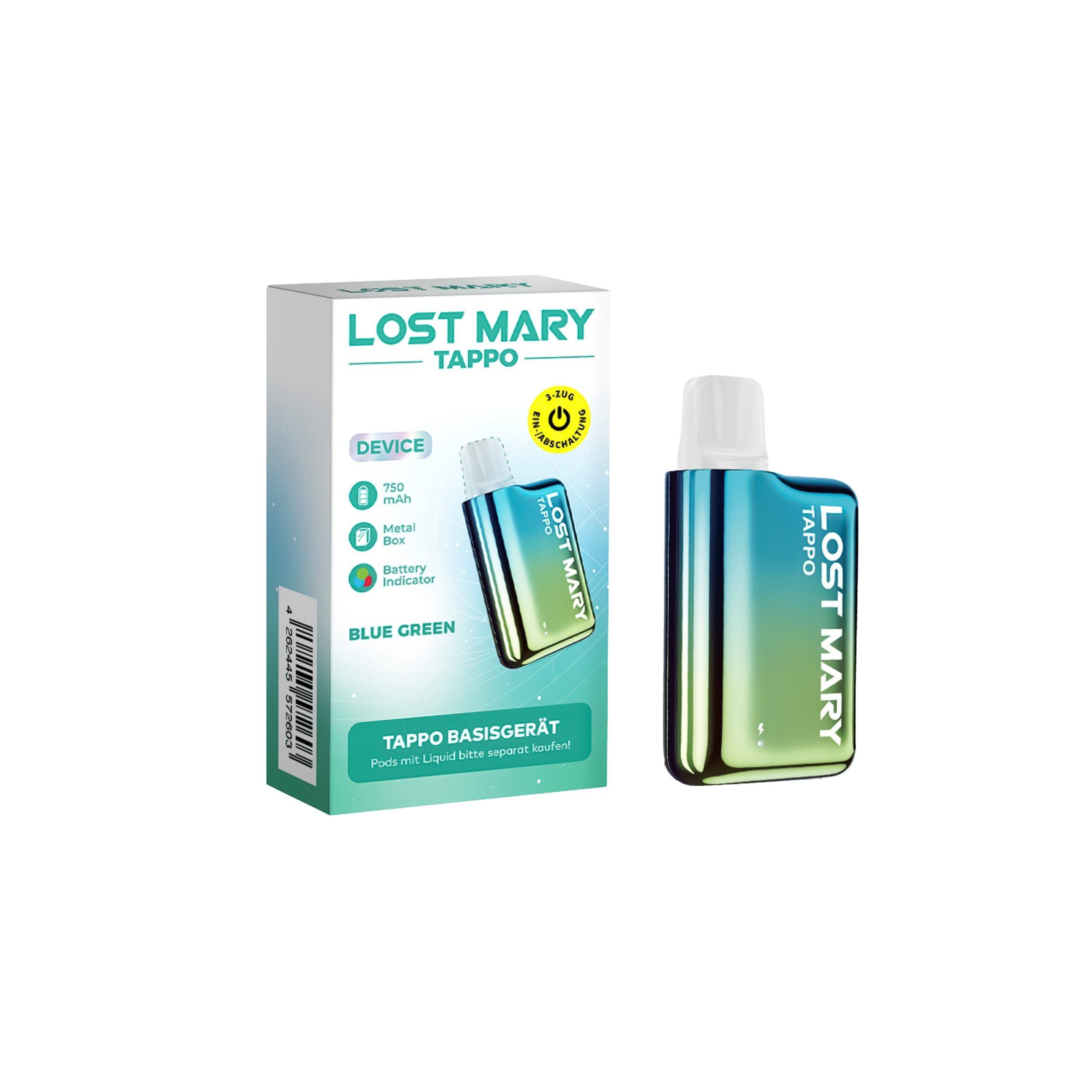 Lost Mary Tappo Base Device - Rechargeable PreFilled Pod System with LED Battery Indicator Lost Mary Tappo Base Device - Rechargeable PreFilled Pod System with LED Battery Indicator