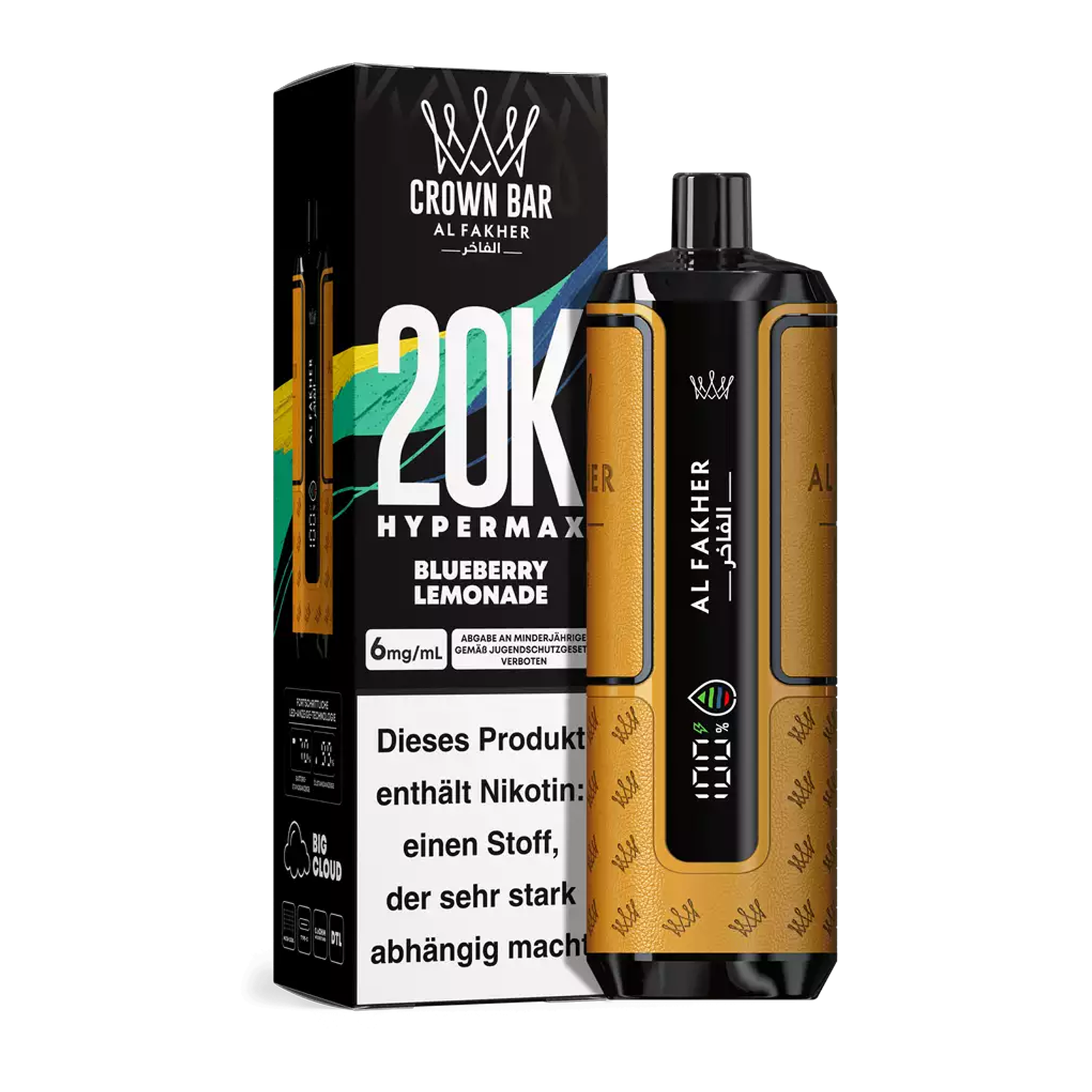 Al Fakher - Crown Bar - Hypermax - 20k - Blueberry Lemonade 1