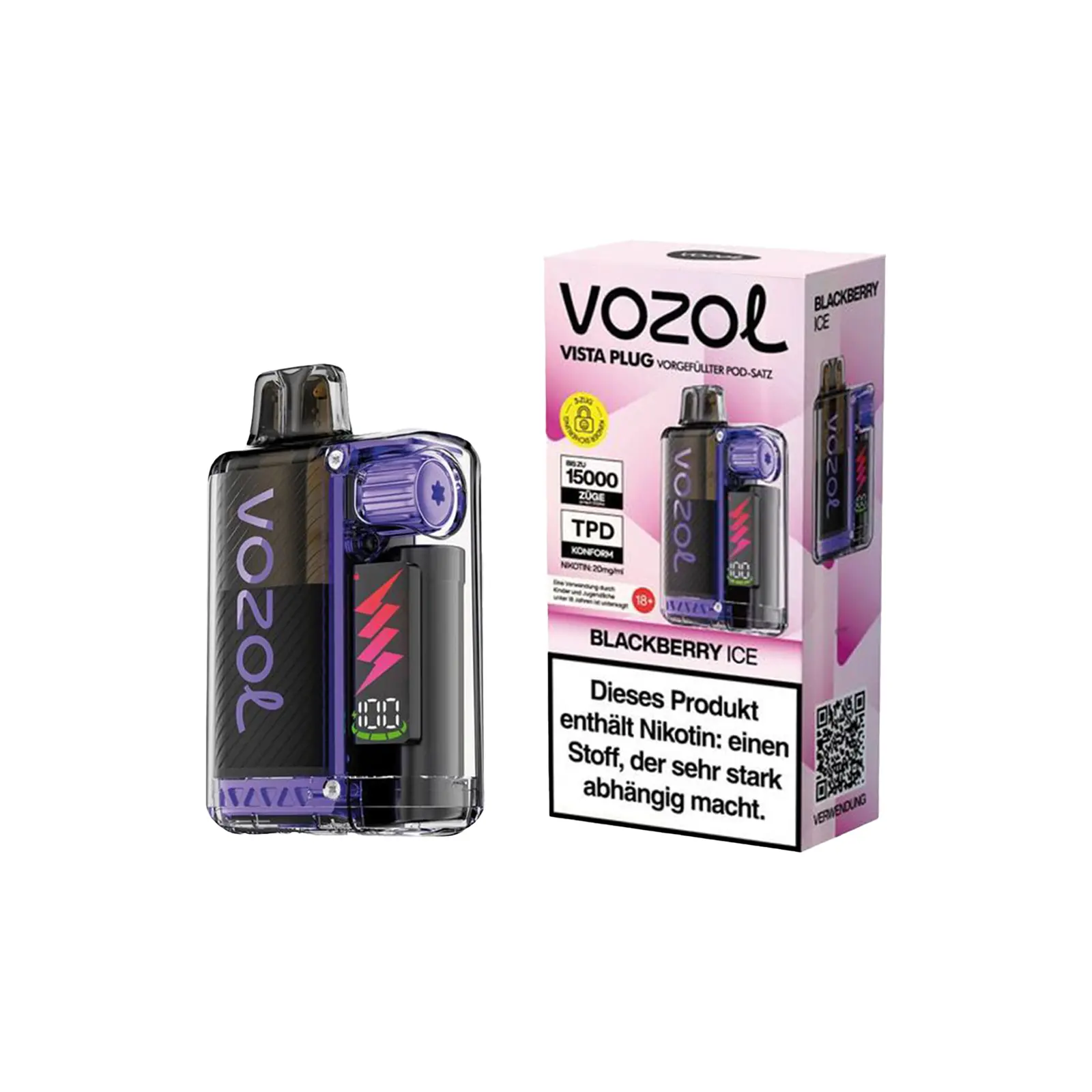 Vozol Vista Plug Blackberry Ice Starterkit 15000 – Fruchtig & Erfrischend - 1