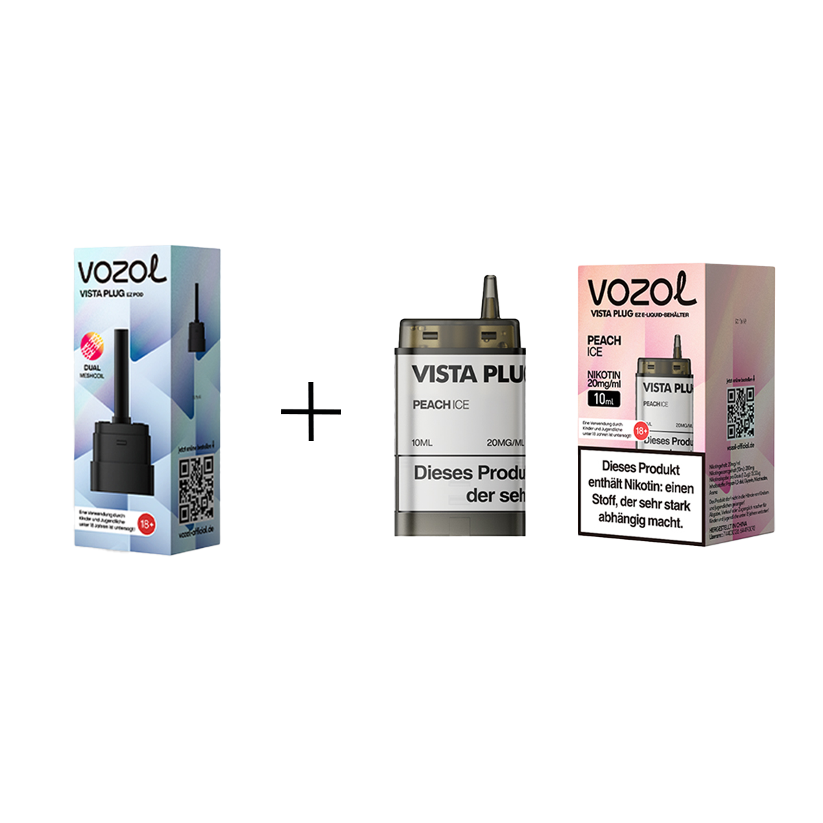 Vozol - Vista Plug Set - EZ Pod - Peach Ice + Empty Pod